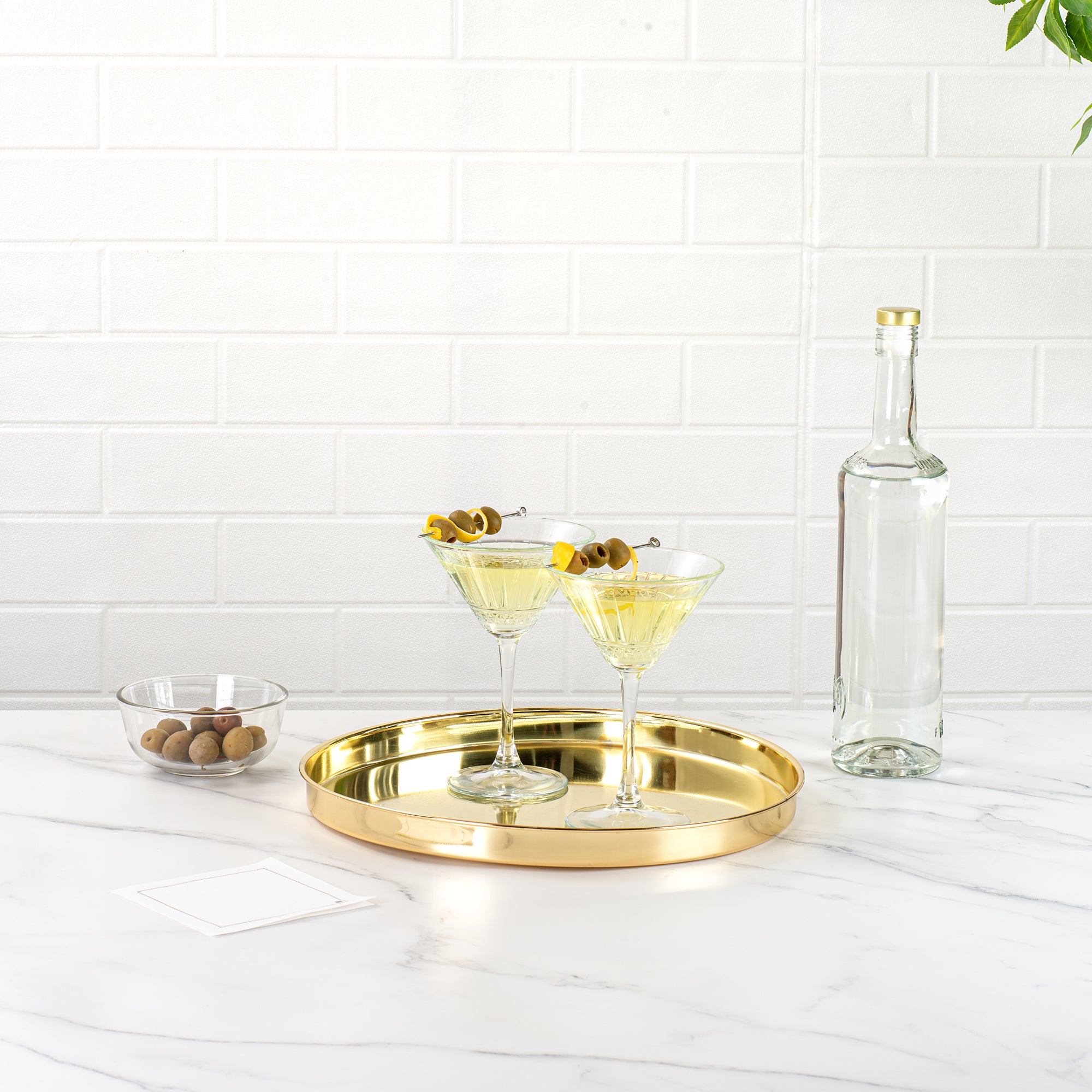Luxury Gold Plated Stainless Steel Serving Tray - 12.5