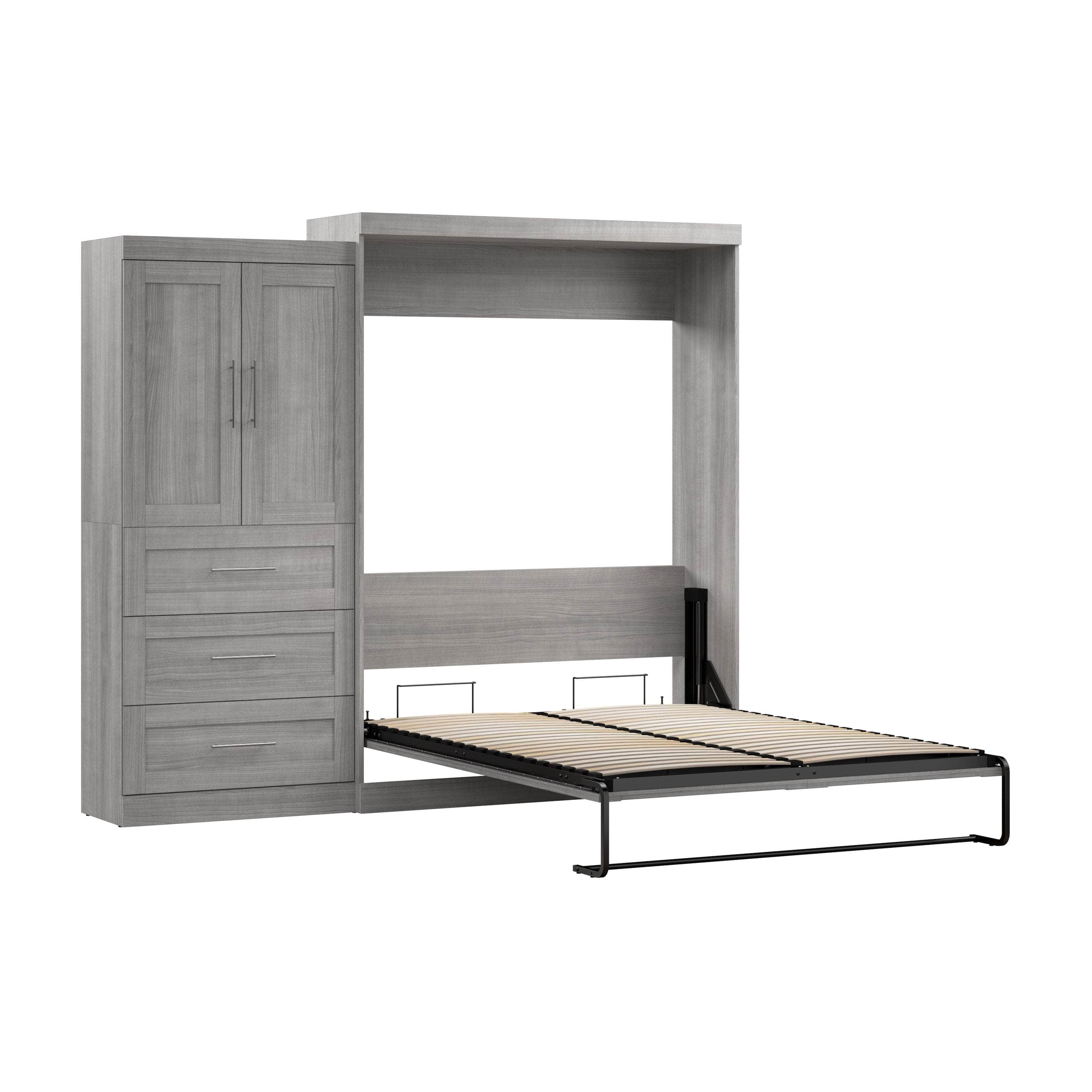 Pur Queen Murphy Wall Bed with Storage Drawers (101 Inch) - 4 Color Options | Space-Saving Wall Bed for Small Apartments, Guest Rooms & Home Offices