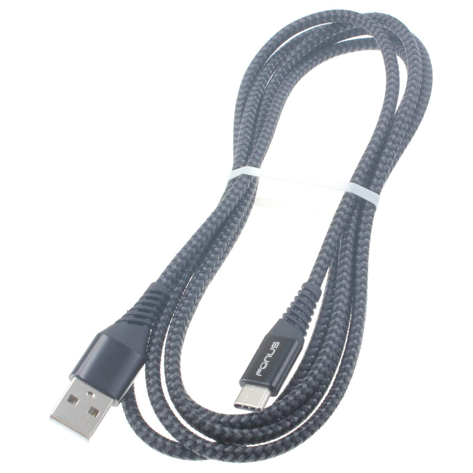6ft USB C to USB C Cable Fast Charging Braided Cord - Compatible with Google Pixel 4a 5G, Samsung Galaxy, iPhone 15 & More | Durable Nylon Charger for Home, Office & Travel