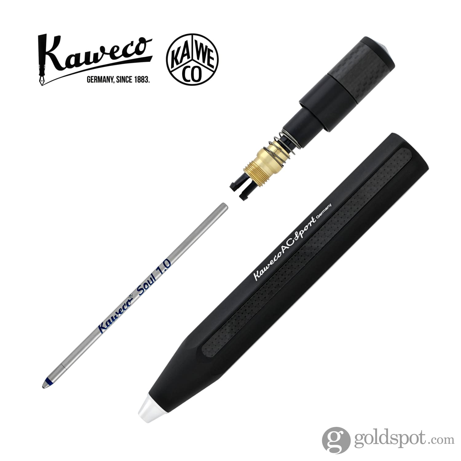 Kaweco AC Sport Carbon Black Ballpoint Pen - Premium Writing Tool for Professionals, Students & Everyday Use