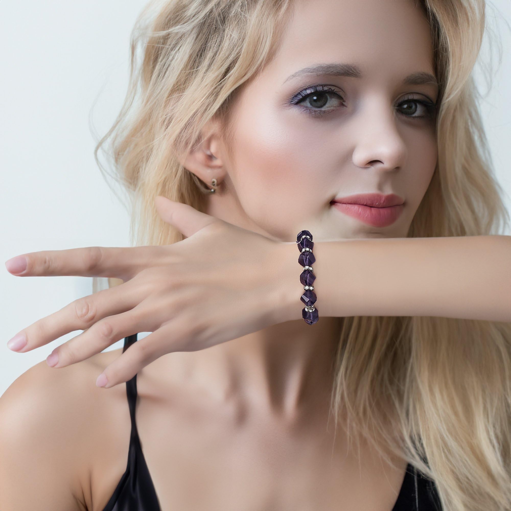 Customizable 7.5 Inch Medical ID Bracelet for Women - Interchangeable Beads & Engraved Alert Tag - Perfect for Diabetes, Allergies & Emergency Identification