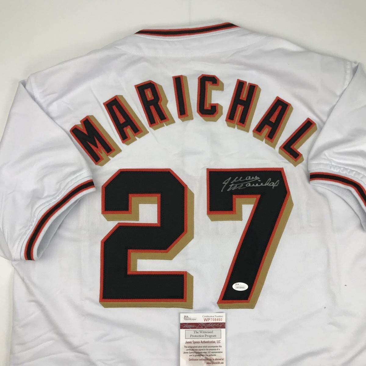 Authentic Autographed Juan Marichal San Francisco Giants White Baseball Jersey with JSA COA - Perfect for Sports Memorabilia Collectors and Baseball Fans Display