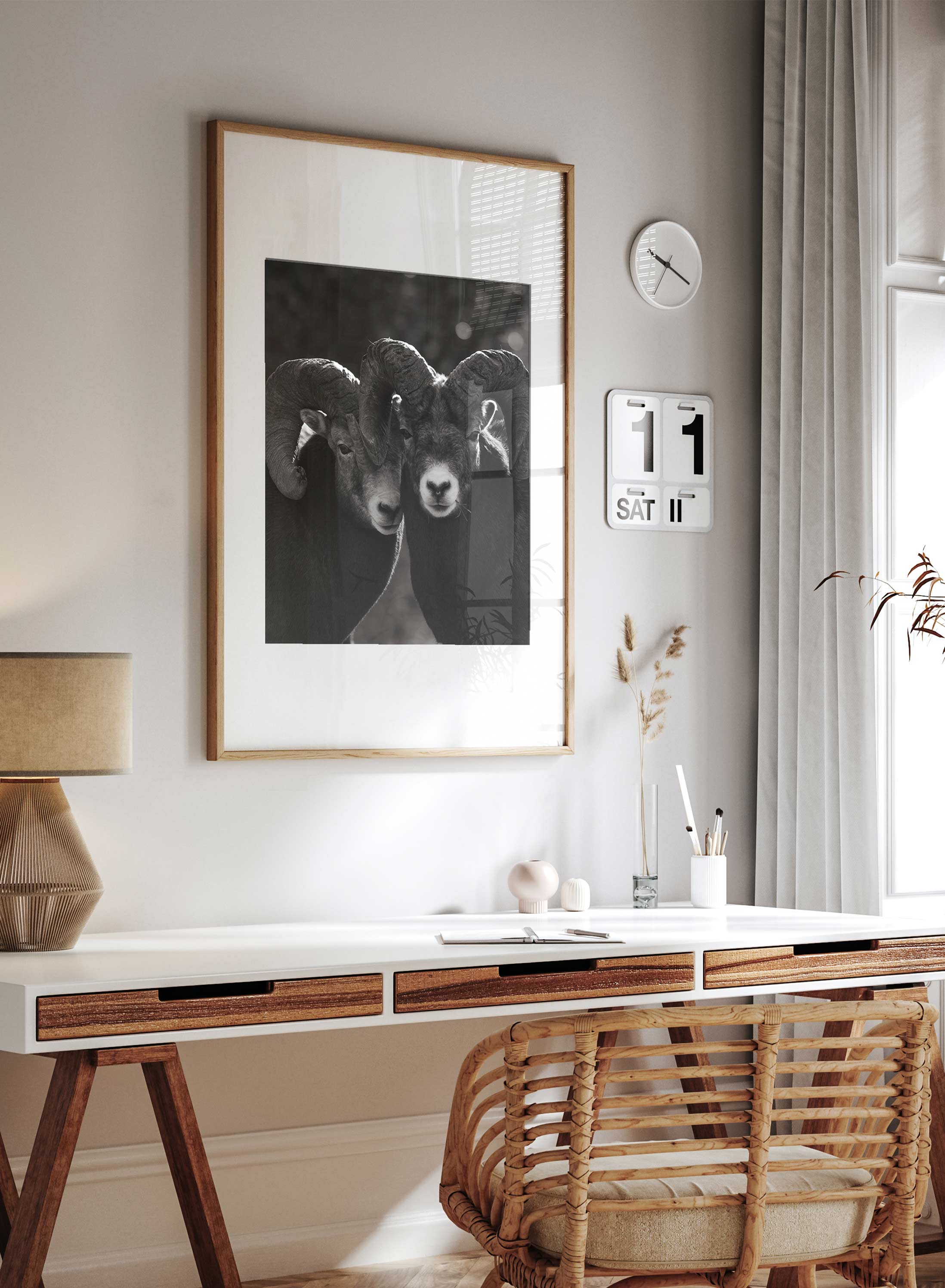 Mouflon Duo Poster - Premium Wall Art Decor for Living Room, Bedroom & Office - Stylish Home & Office Decoration for Modern Spaces