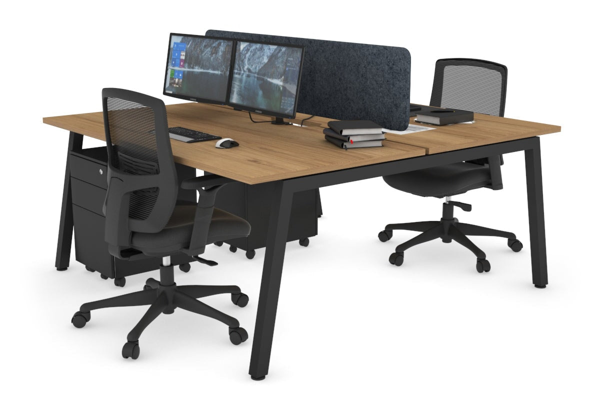 Quadro 2-Person Office Workstation Desk - 1600L x 800W with Cable Management - Perfect for Collaborative Workspaces & Home Offices
