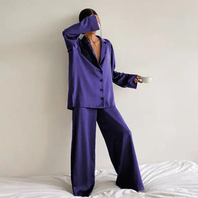 Olivia Silk Low Cut Pajamas for Women - Soft & Comfortable Sleepwear Set for Nightwear, Loungewear & Relaxation