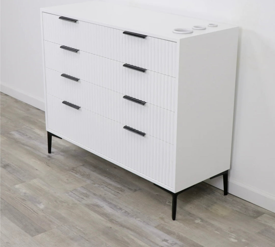 Nouveau Tambour Styling Station - Professional Hair Styling Vanity with Mirror & Storage for Salon, Home, and Travel Use
