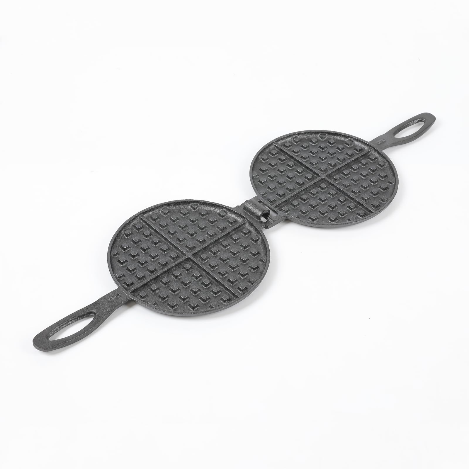HAWOK Cast Iron Waffle Maker - Traditional Belgian Waffle Iron for Stovetop - Perfect for Breakfast, Camping & Homemade Desserts
