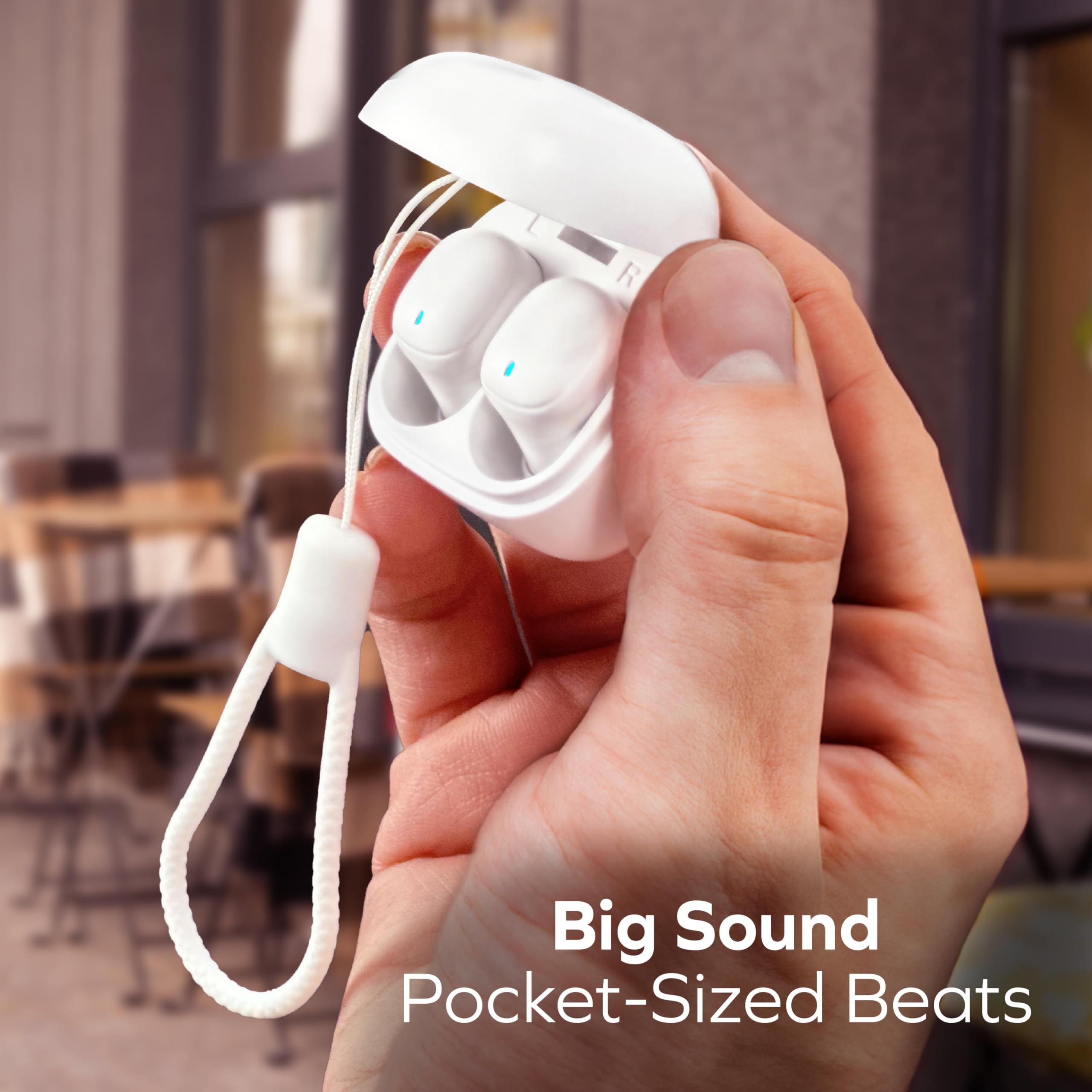 Coby Mini True Wireless Earbuds - World's Smallest Bluetooth Earbuds with 12-Hour Battery, Built-in Mic & Lightweight Design | Perfect for Running, Gym Workouts & Commuting (White)
