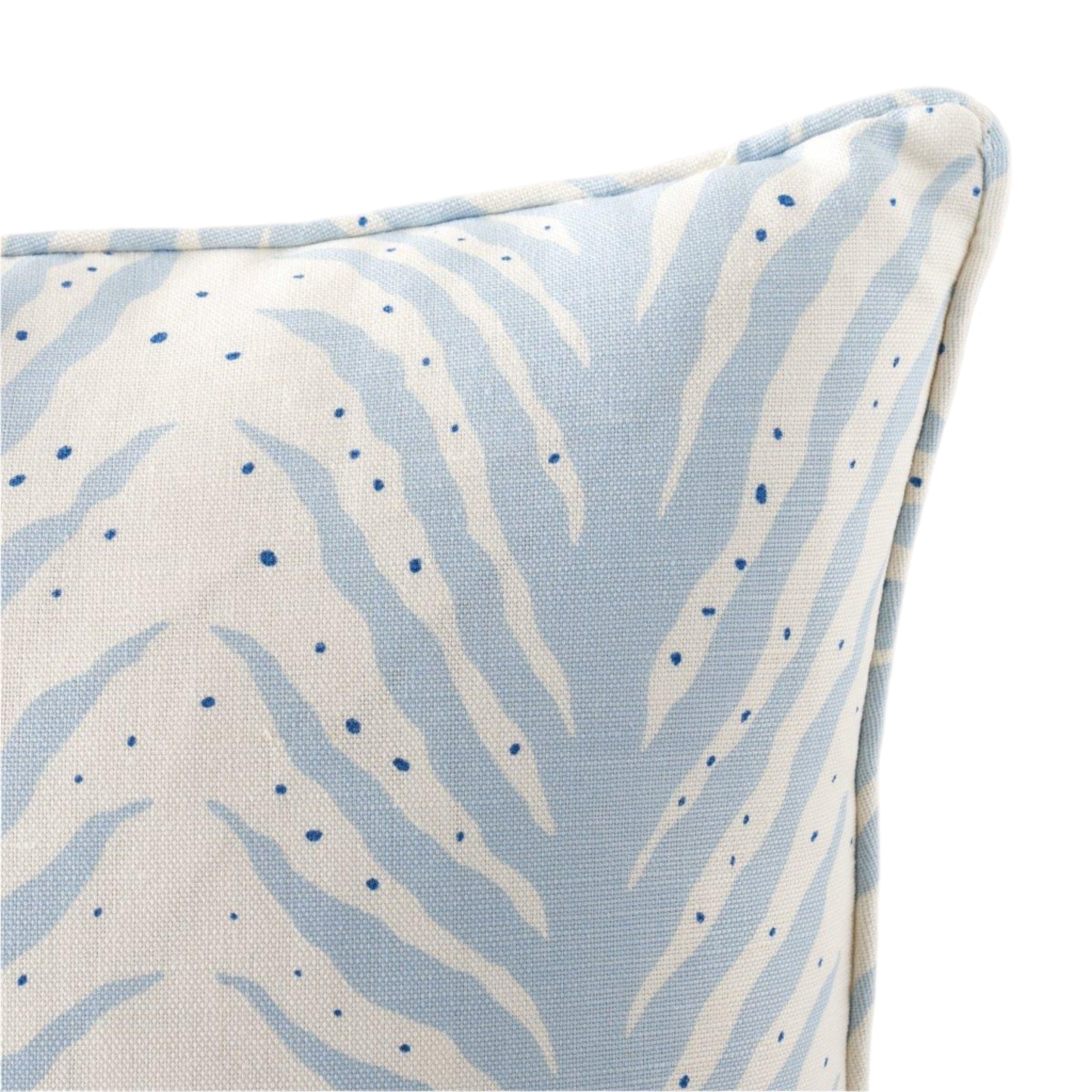 Blue Creeping Fern Square Throw Pillow - Soft Decorative Cushion Cover for Sofa, Bed, Chair - Home & Living Room Decor - Perfect for Cozy Reading Nook or Boho Style Bedroom