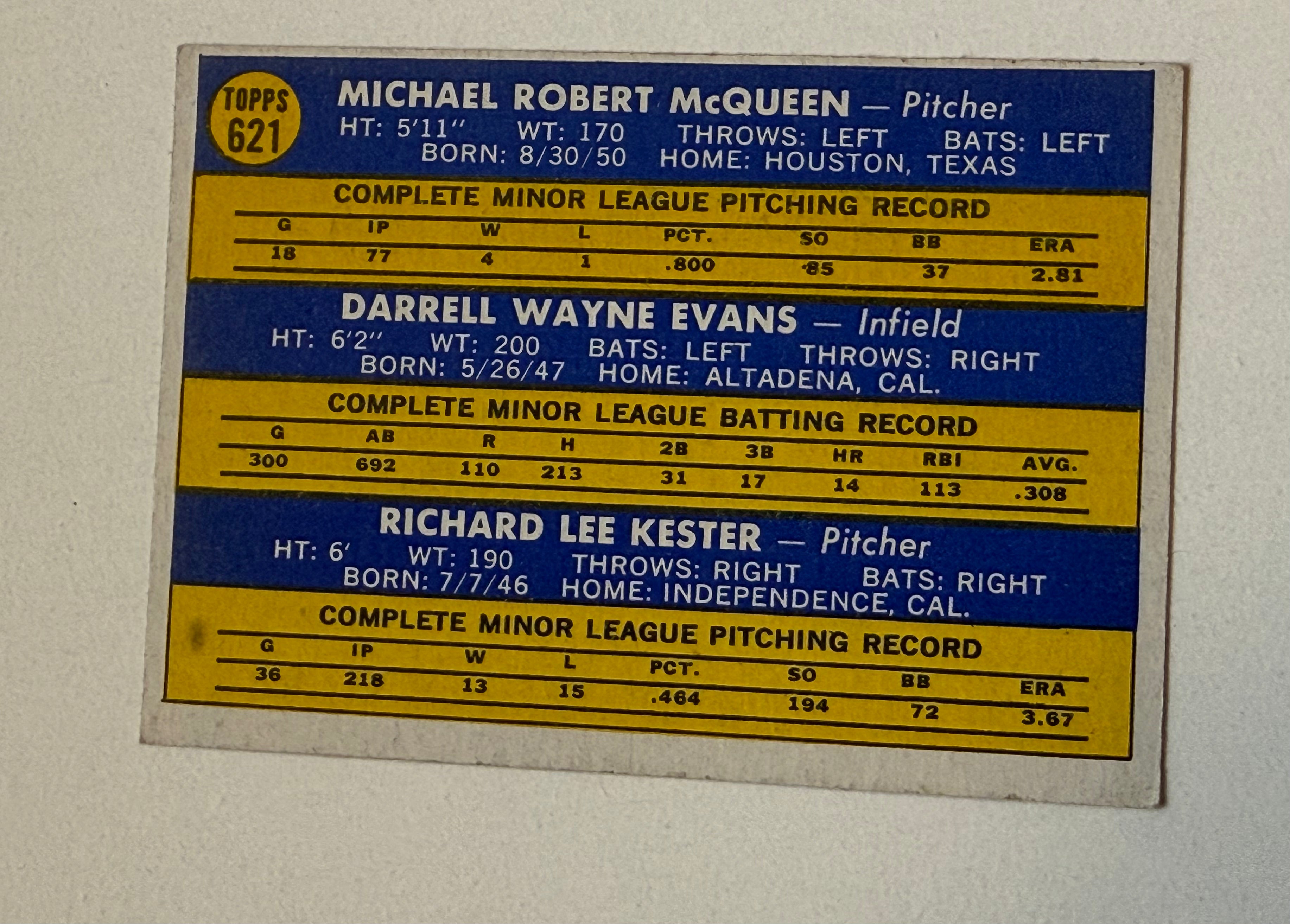 1970 Darrell Evans Rookie Baseball Card - High Grade Condition - Perfect for Collectors, Sports Memorabilia & Investment