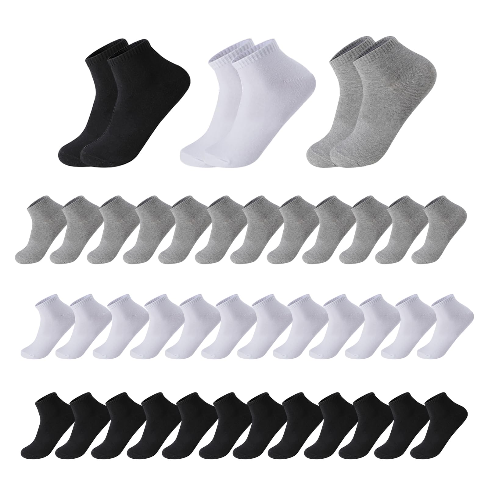 110 Pairs Men's Breathable Casual Ankle Socks Bulk Pack - Comfortable Sports Socks for Running, Gym & Daily Wear - Unisex Adult Socks for Homeless Shelter Donations & Everyday Use