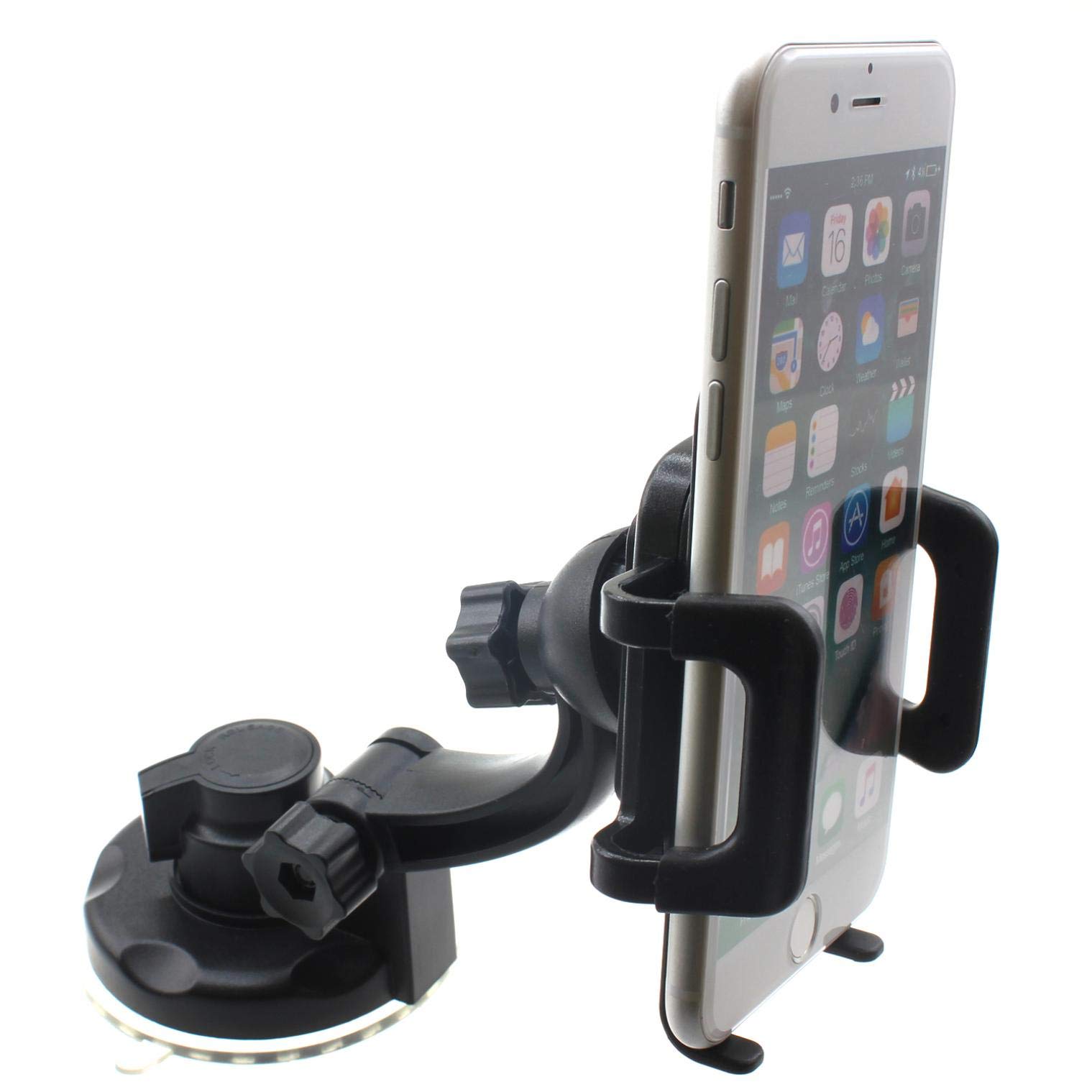 Universal Car Phone Mount for LG K92 5G - Windshield Dashboard Suction Cup Holder with 360° Swivel & Adjustable Cradle - Perfect for GPS Navigation & Hands-Free Driving