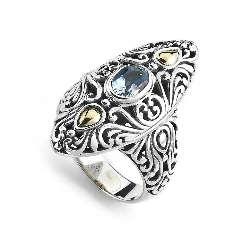 Elea Ring - Genuine Blue Topaz Sterling Silver Jewelry for Women | Elegant Gift for Birthday, Anniversary & Special Occasions