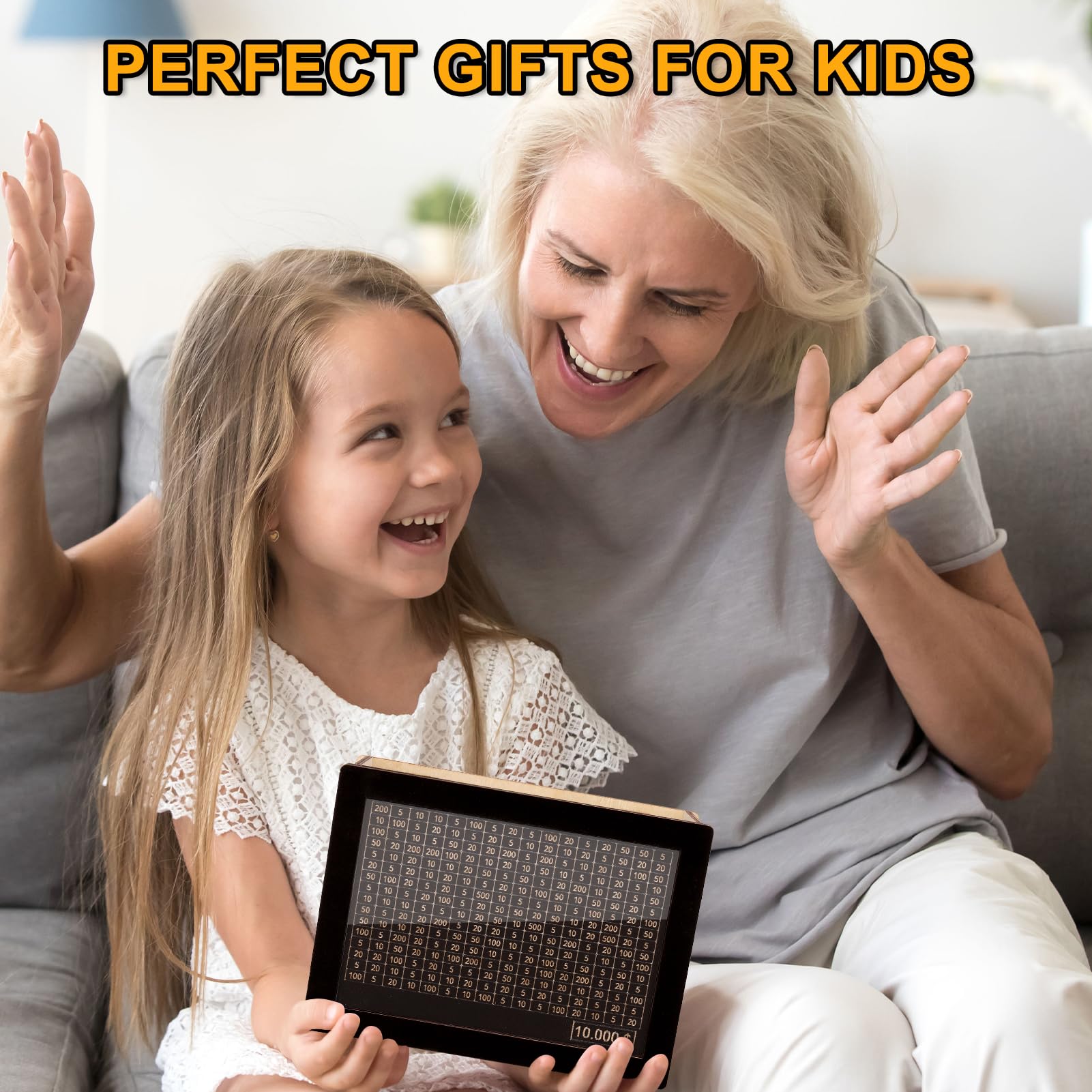 Wooden Cash Vault Savings Box with Digital Counter - Retro Money Saving Bank for Kids & Adults (10,000 Challenge, Black) - Perfect for Home Budgeting, Piggy Bank Alternative & Financial Education Gift
