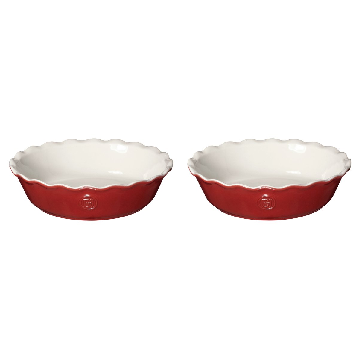 Emile Henry Rouge Ceramic 5.5 Inch Mini Pie Dish Set of 2 - Perfect for Baking Individual Pies, Tarts, and Desserts | Oven & Dishwasher Safe French Stoneware