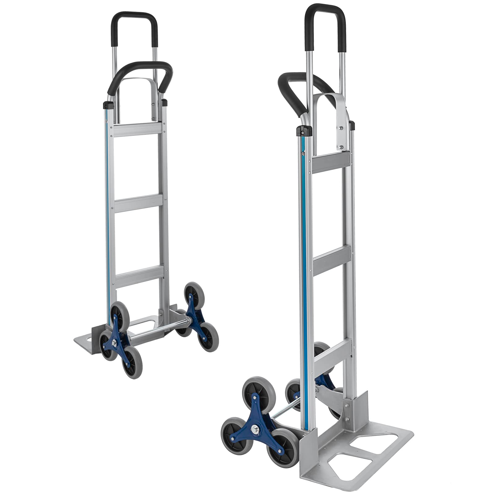 Heavy Duty 550 LBS Aluminum Stair Climbing Hand Truck - 60 Inch Hand Cart Dolly for Moving Appliances, Furniture & Heavy Loads Up Stairs - Warehouse & Home Use