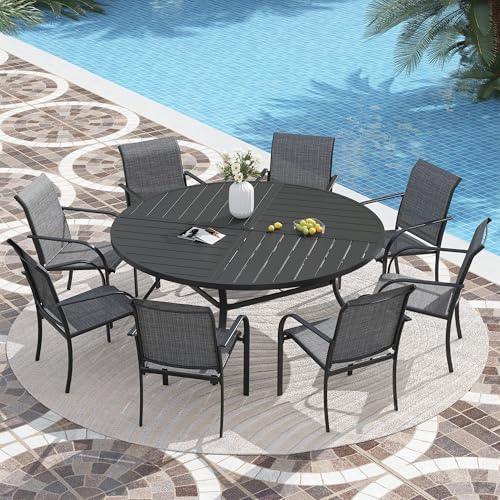 Grey Chairs and Black Table