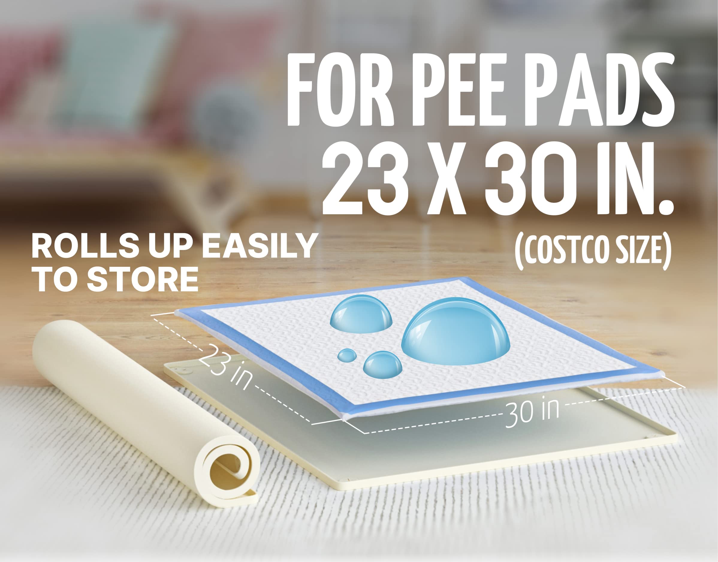 Skywin Silicone Pee Pad Holder Tray for Dogs - No Spill & Leak Proof Puppy Training Pad Holder (30
