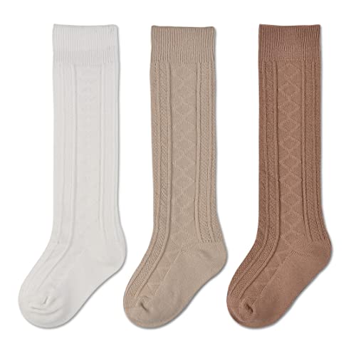 Cable_ivory White Brown Khaki,3 Pack