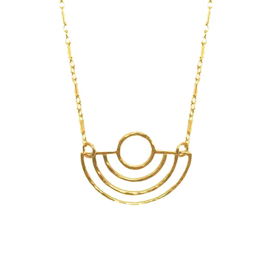 Hammered 'Deco' Circle Necklace - Vintage Inspired Jewelry for Women - Perfect for Everyday Wear, Date Nights & Special Occasions