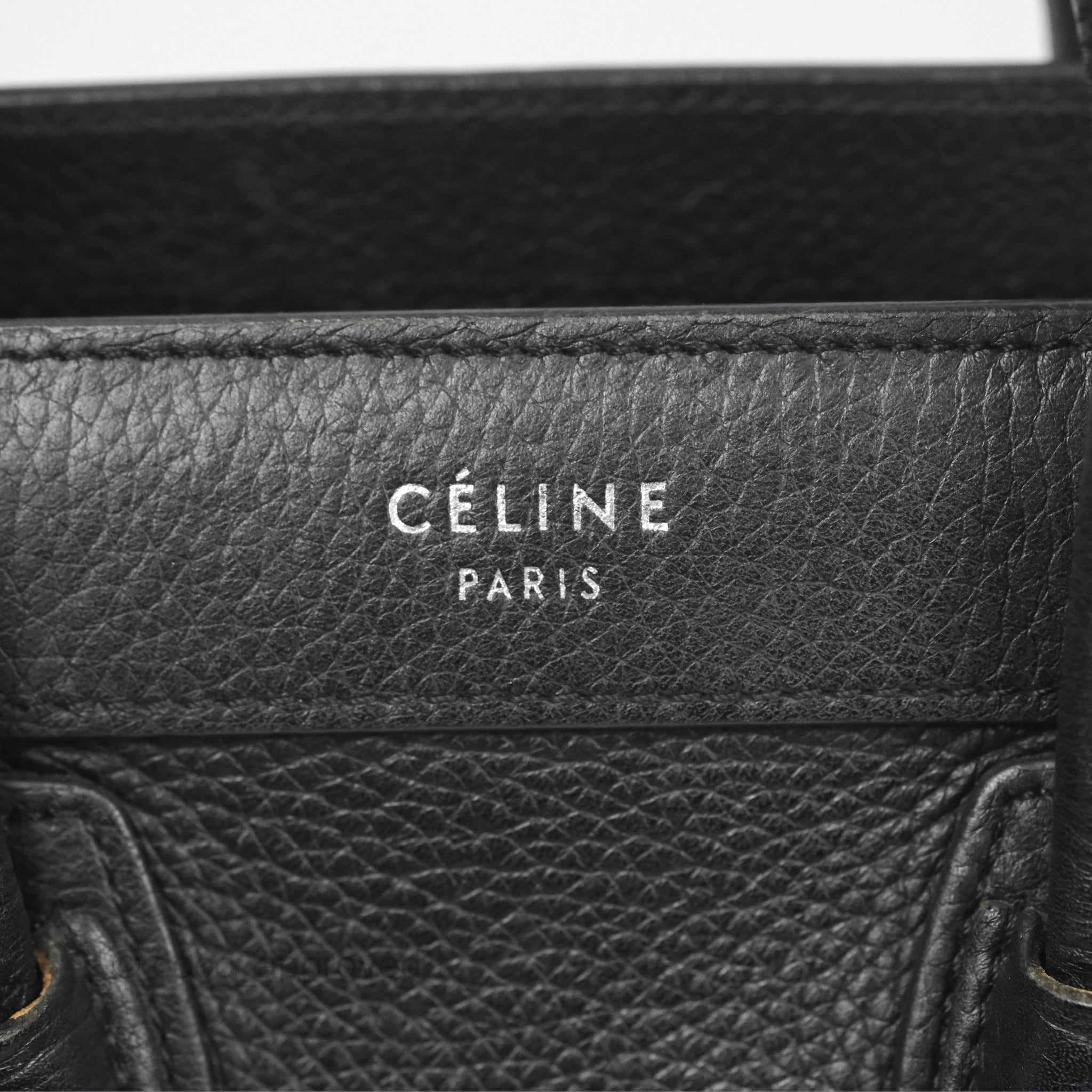 Celine Nano Luggage Bag in Black Drummed Calfskin Leather - Perfect for Work, Travel & Everyday Luxury Handbag