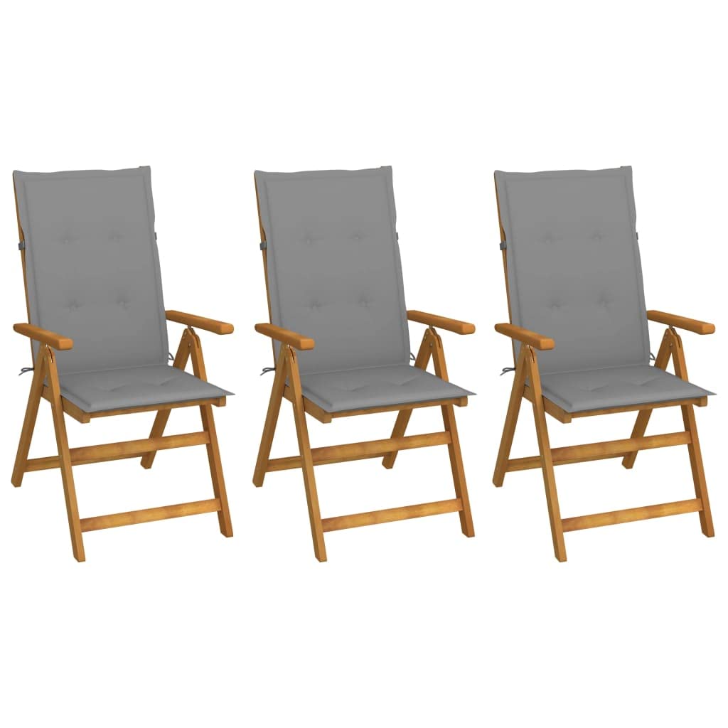 **Outdoor Patio Dining Chairs Set of 3 - Acacia Wood Arm Chairs with Cushions for Bistro, Cafe, Kitchen & Garden - Foldable & Stylish Patio Furniture**    *(Perfect for outdoor dining, backyard gatherings, restaurant seating, or cozy balcony relaxation)*