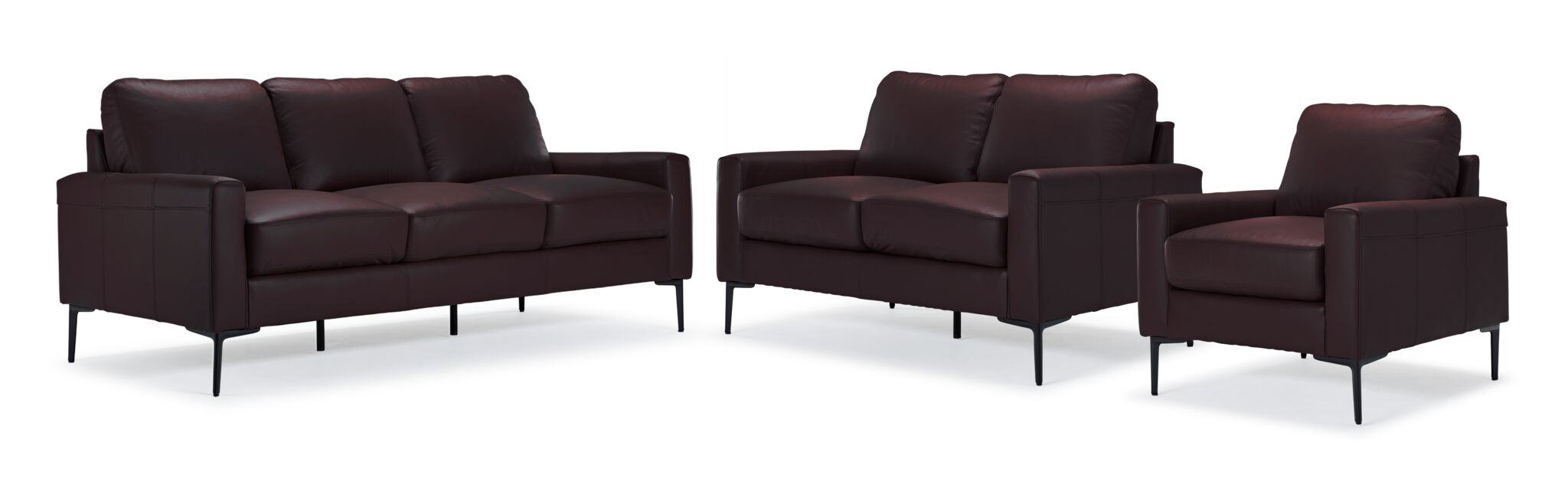 Premium Chito Leather Sofa Set - 3-Piece Loveseat, Sofa & Chair in Mocha Brown | Perfect for Living Room, Lounge & Home Theater Seating