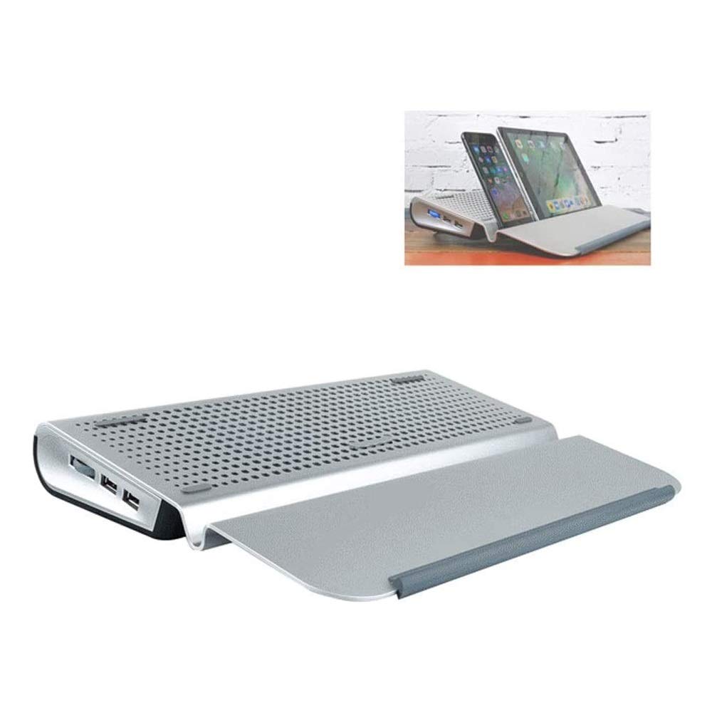 ZPHHSHI Laptop Cooling Pad with 2 Powerful Fans - Aluminum Heat Sink, Adjustable Tilt & Anti-Slip Mat for Gaming Laptops - Perfect for Office Work, Gaming & Heavy Computing Tasks