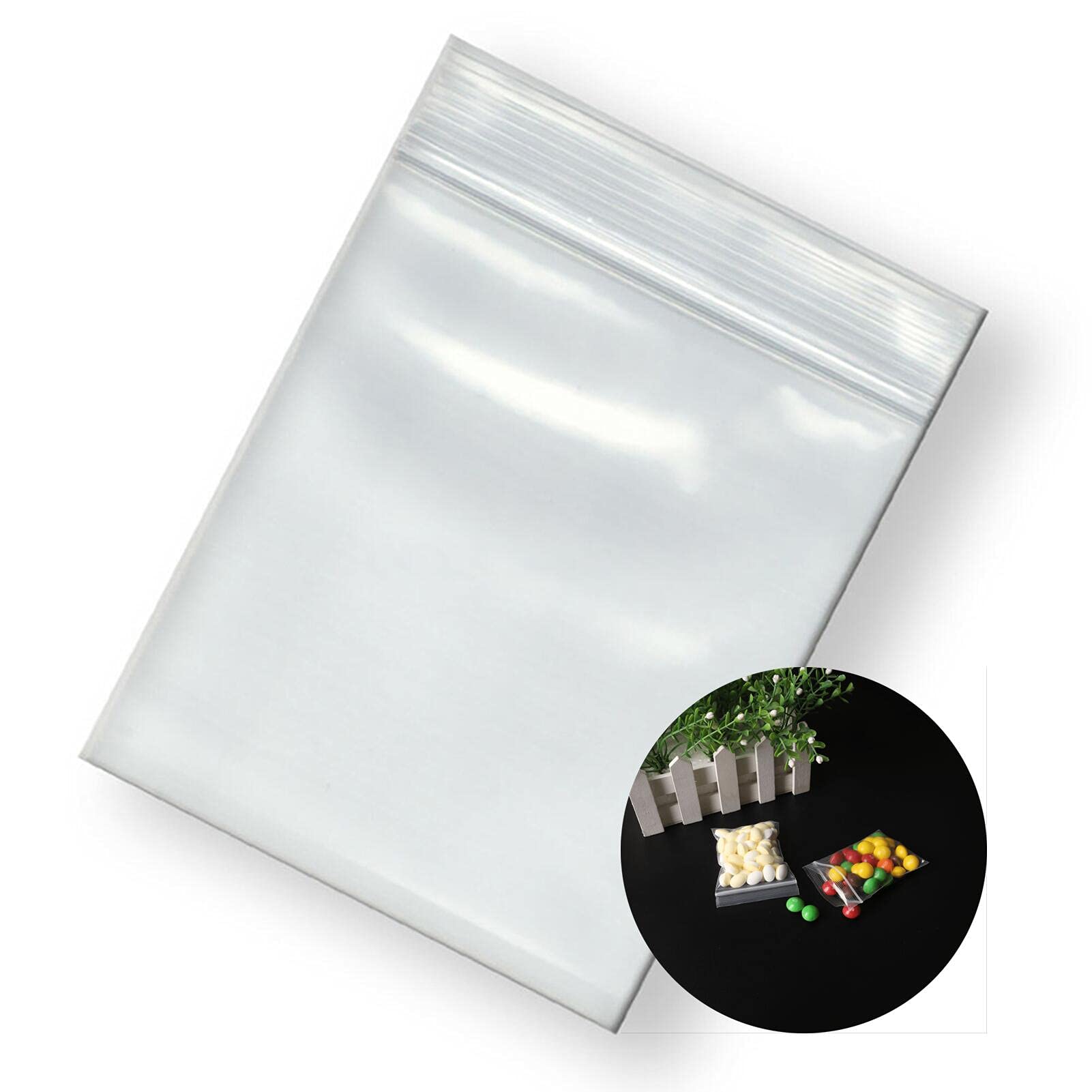 400pcs 3x3 Small Clear Plastic Bags - Reusable Transparent Baggies for Jewelry, Pills, Coins & Candy Storage | Perfect for Organizing Small Items, Craft Supplies & Party Favors