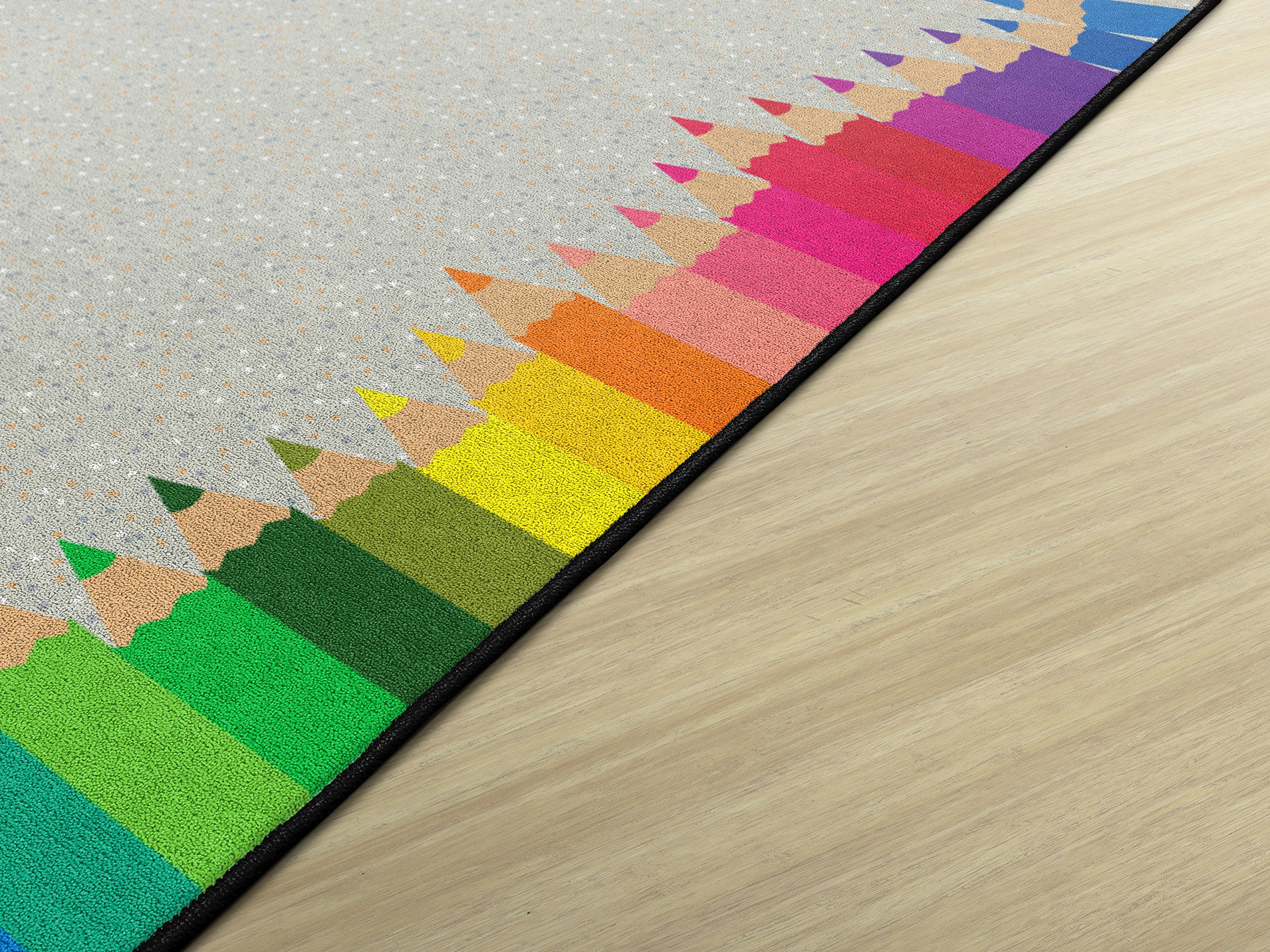 Flagship Carpets Colored Pencils Multicolor Educational Rug - 7'6
