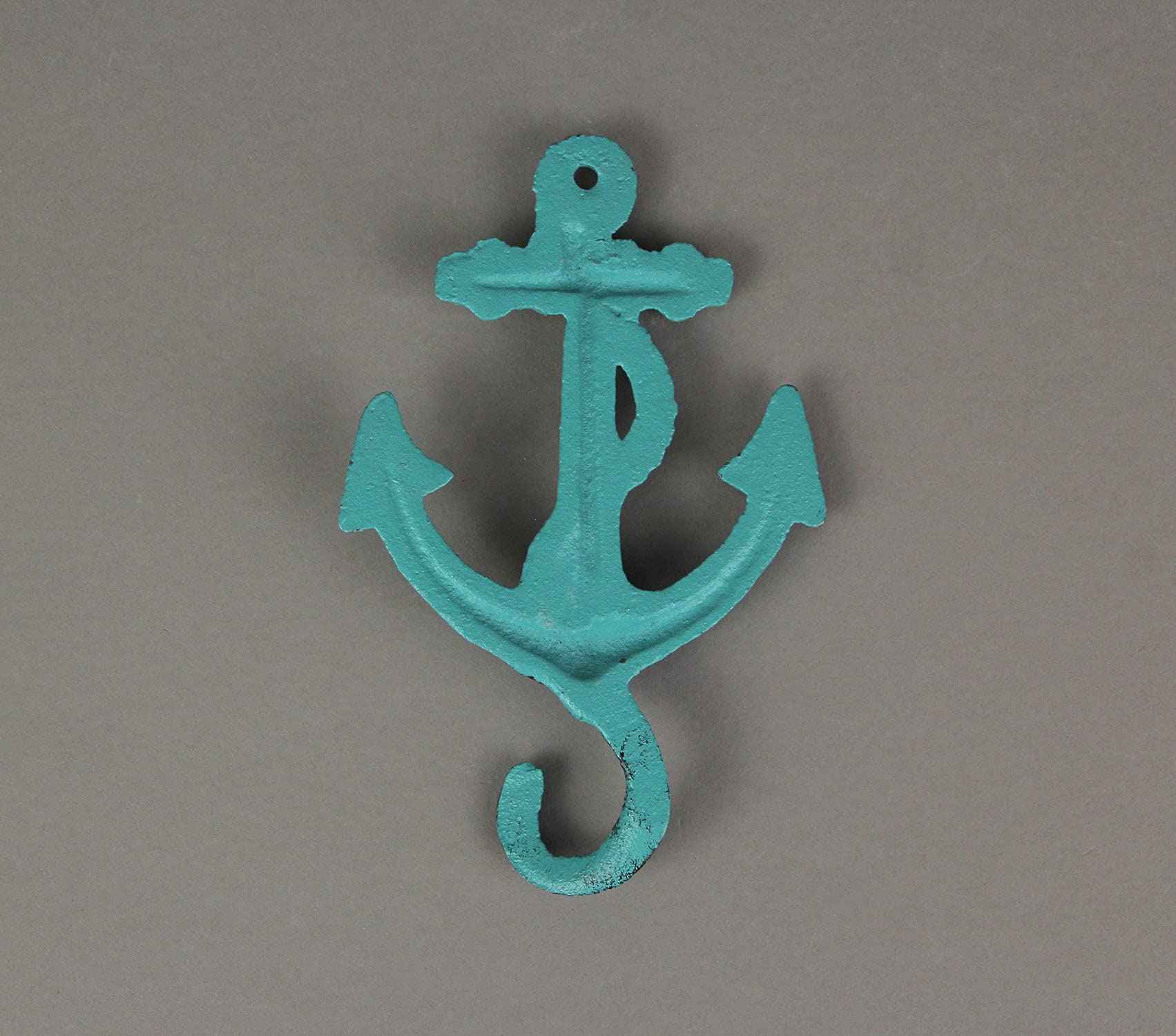 Set of 4 Cast Iron Ship Anchor Coat Hooks - Rustic Nautical Wall Decor for Coats, Hats & Towels - Perfect for Beach House, Coastal Living Room or Bathroom Decor
