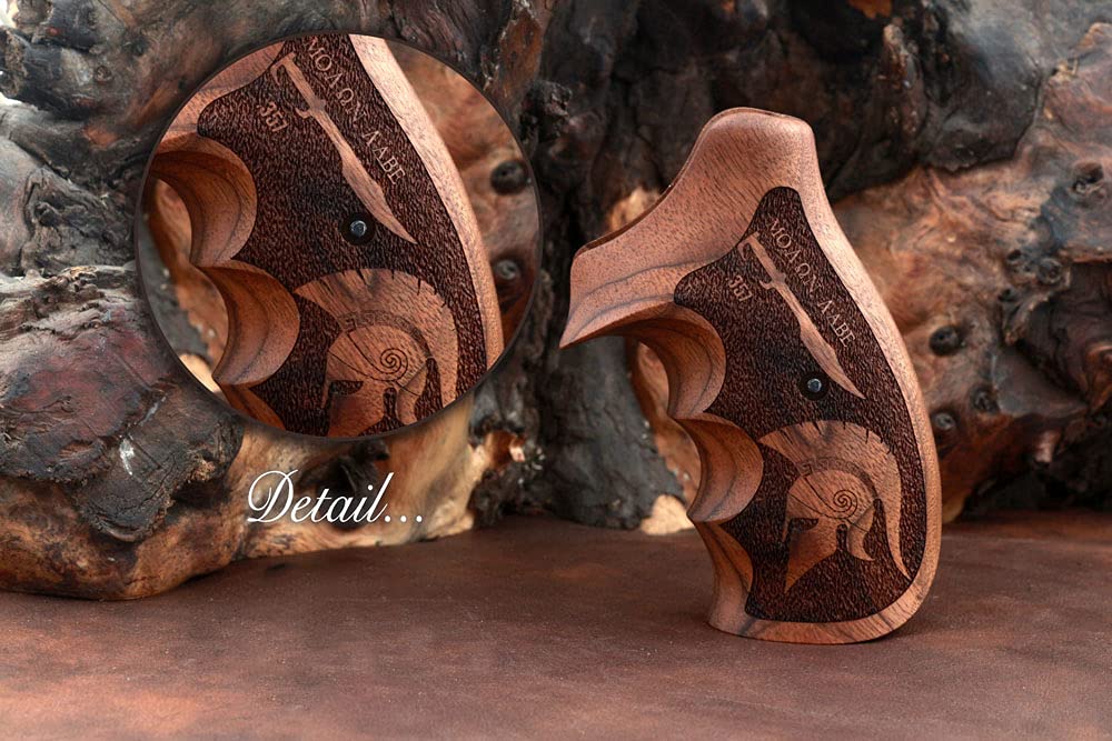 Smith Wesson N Frame Round Butt Compatible Walnut Handgun Grip - Premium Wood Pistol Grip for Revolvers, Perfect for Shooting Range & Home Defense