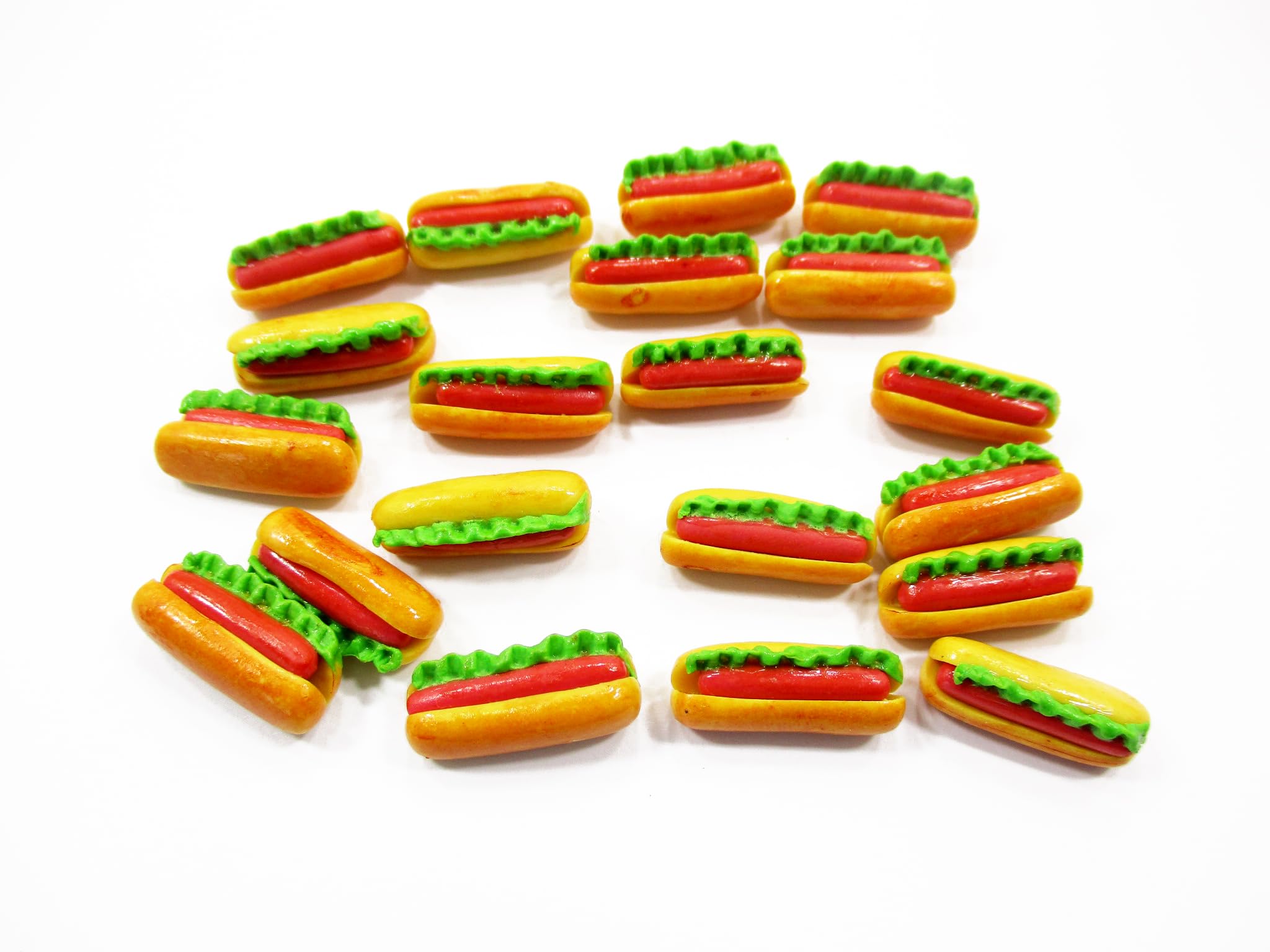 20-Piece Miniature Hot Dog Bread Bakery Set - Art Deco Dollhouse Food Accessories for Dolls House & Model Scenes | Perfect for Miniature Displays, DIY Crafts & Collectors