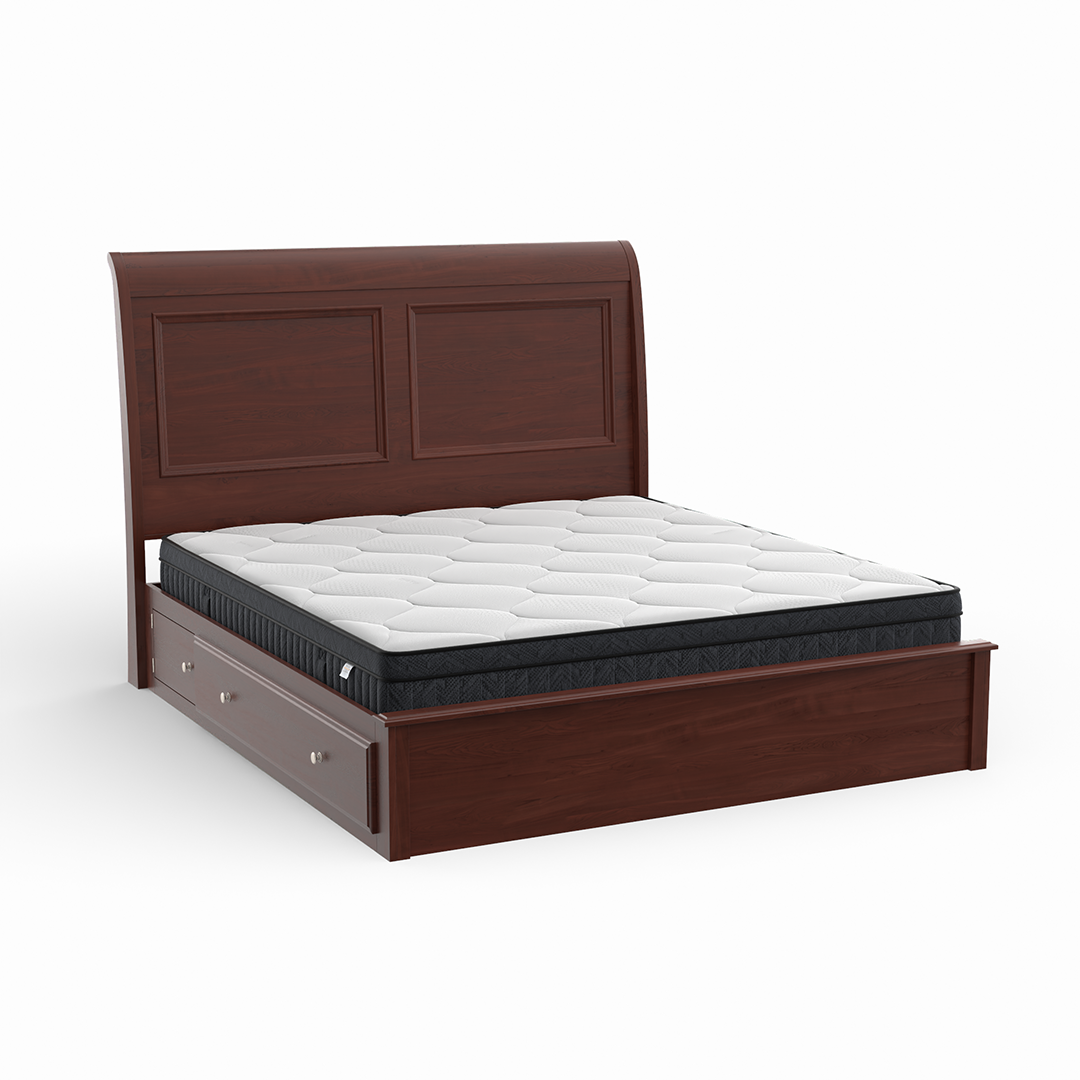 Amish Classic Solid Wood Storage Bed - Queen Size with Underbed Drawers | Perfect for Small Bedrooms & Guest Rooms