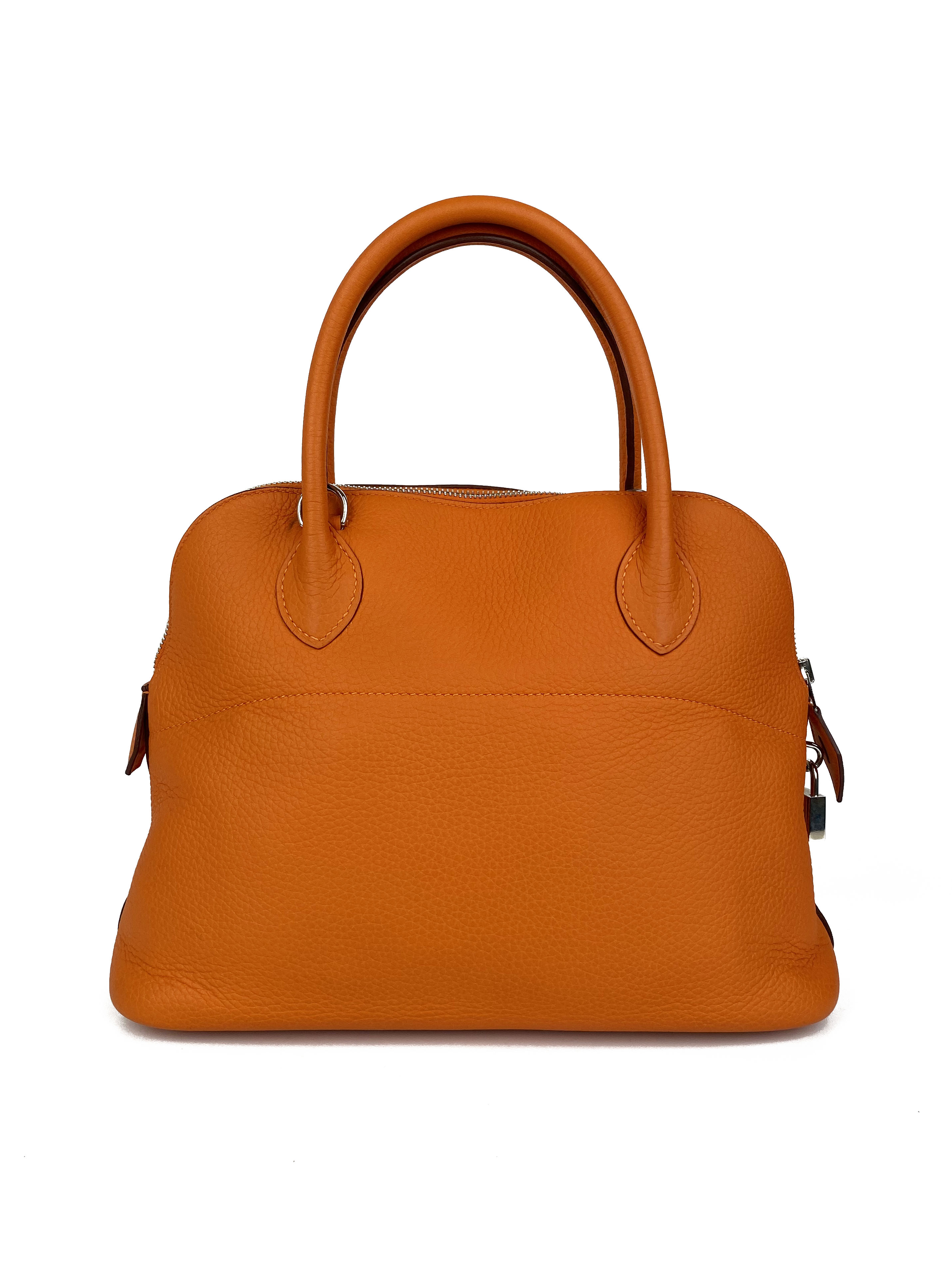 Authentic Hermes Orange Bolide 31 Leather Handbag - Luxury Tote Bag for Women, Perfect for Work, Travel & Everyday Use