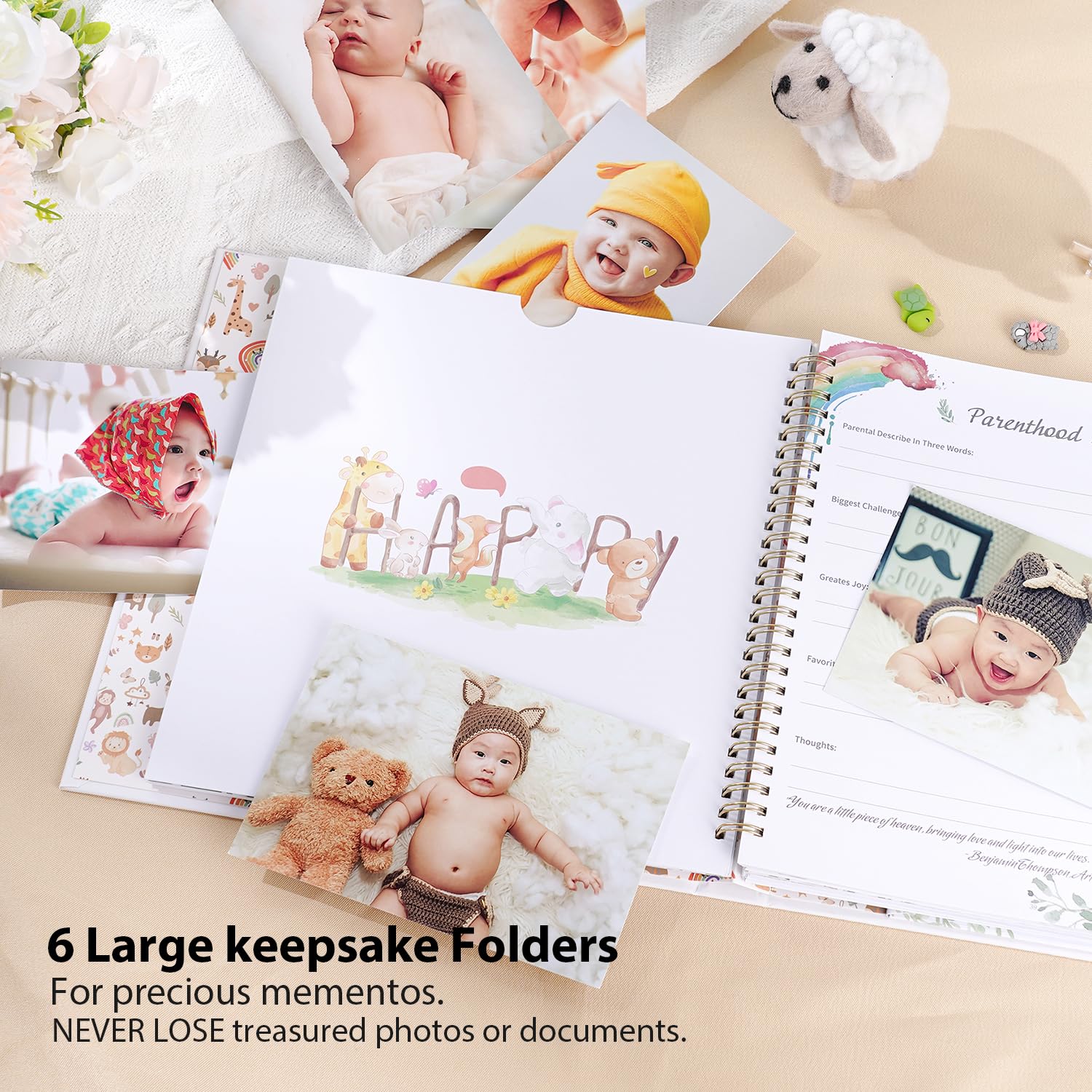 Baby Memory Book for Boys & Girls - 124 Page Keepsake Journal, Scrapbook & Photo Album to Record Milestones from Birth to Age 5 | Perfect Pregnancy Gift for Baby Showers | Capture First Steps, Birthdays & Special Moments