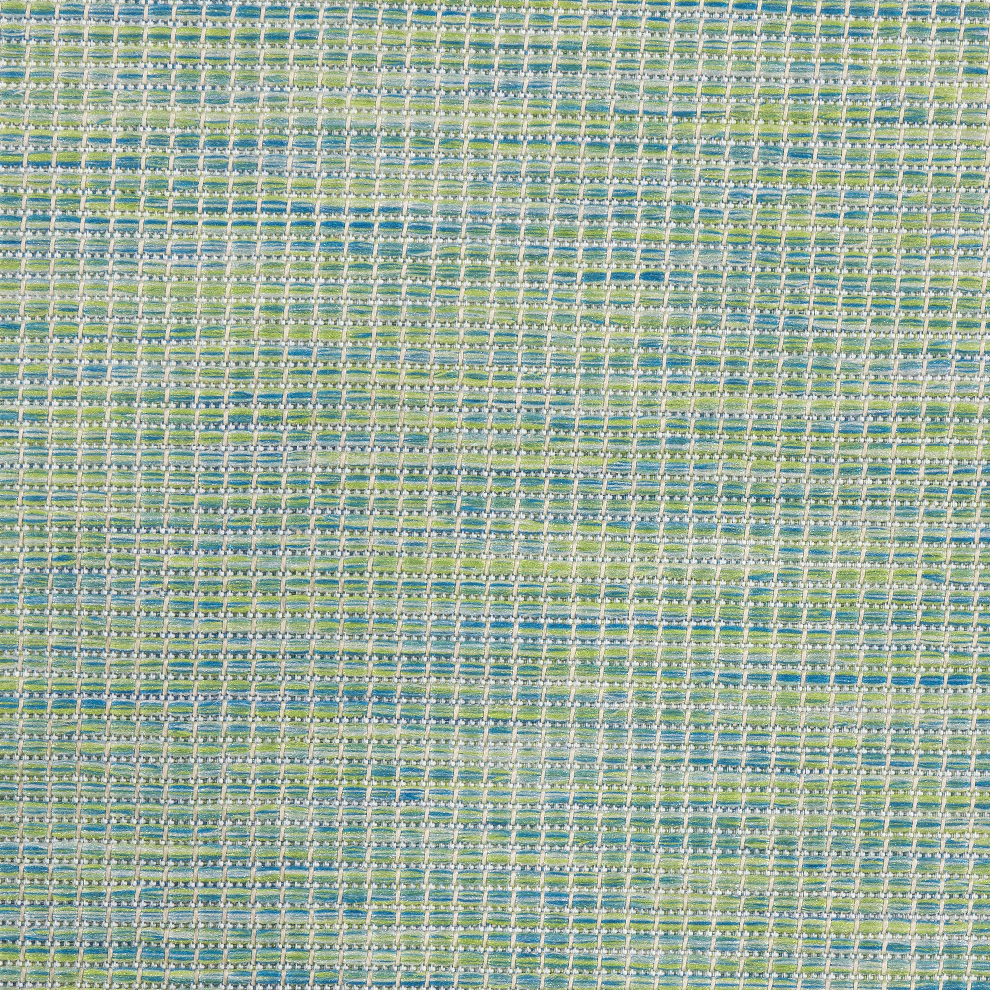 Nourison Positano 8' x 10' Indoor/Outdoor Area Rug - Blue & Green Striped Design, Easy to Clean, Non-Shedding, Stain Resistant | Perfect for Living Room, Bedroom, Dining Room, Patio, Deck & Backyard (8x10)