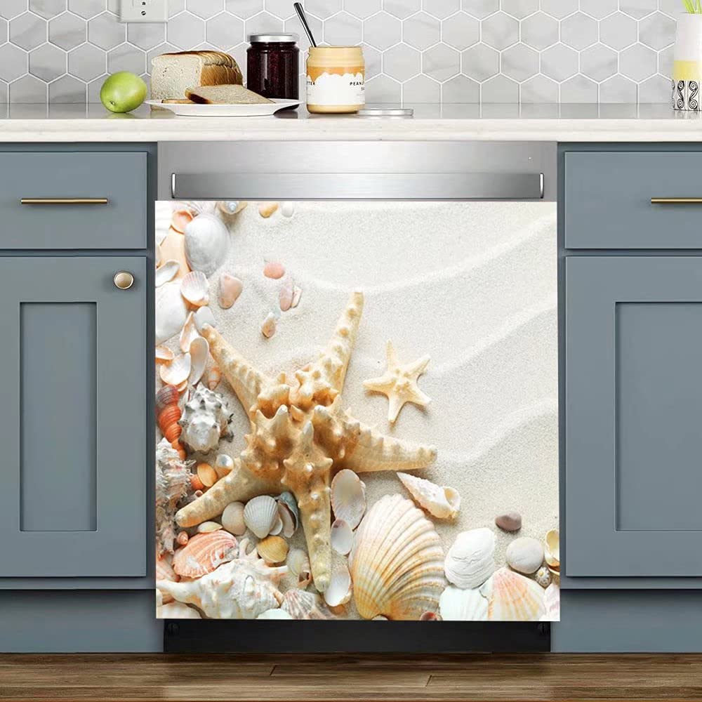Ocean-Themed Sea Starfish Dishwasher Magnet Cover - 23