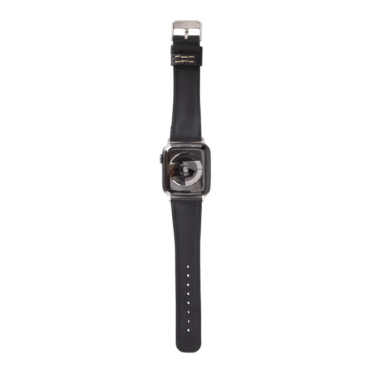 Premium Black Water-Resistant Leather Apple Watch Band - Durable & Stylish for Workouts, Swimming & Everyday Wear