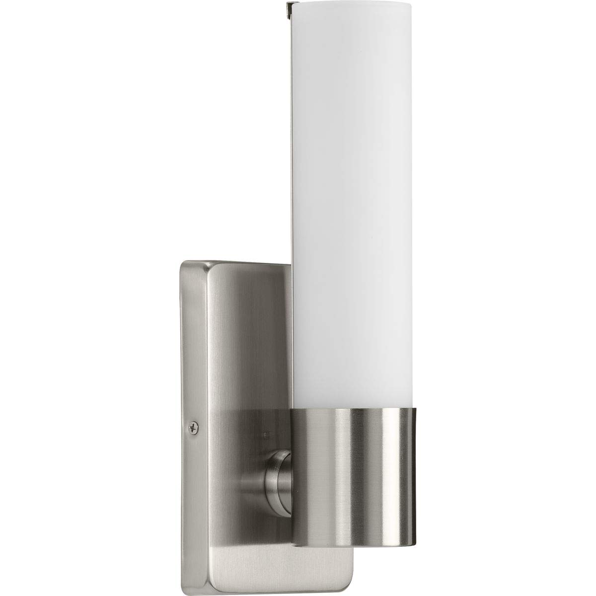Progress Lighting Blanco LED Wall Sconce - Brushed Nickel Finish, Energy Efficient One-Light Fixture for Bedroom, Hallway & Outdoor Porch Lighting