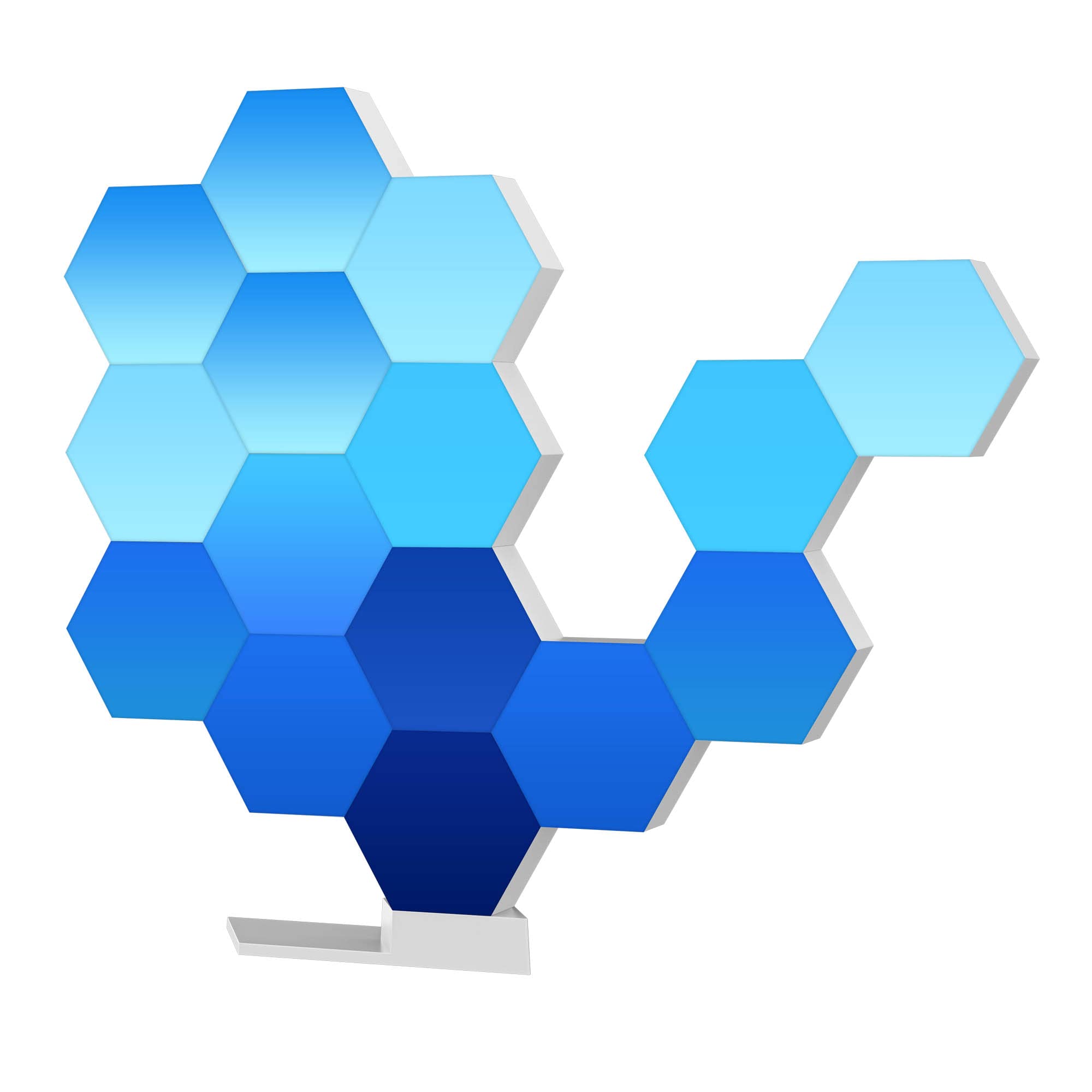 Yescom APP Control Hexagon LED Panel Lights 11 Pack with 4 Expansion Panels - Smart WiFi RGB Color Changing Table Lamp with Music Sync, Compatible with Alexa & Google Assistant - Perfect for Bedroom, Gaming Room & Home Decor Lighting