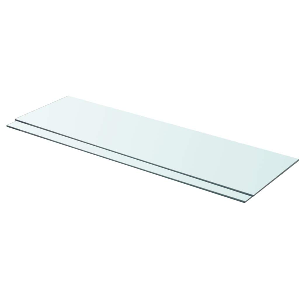 2 Pack Clear Glass Floating Shelves - 35.4