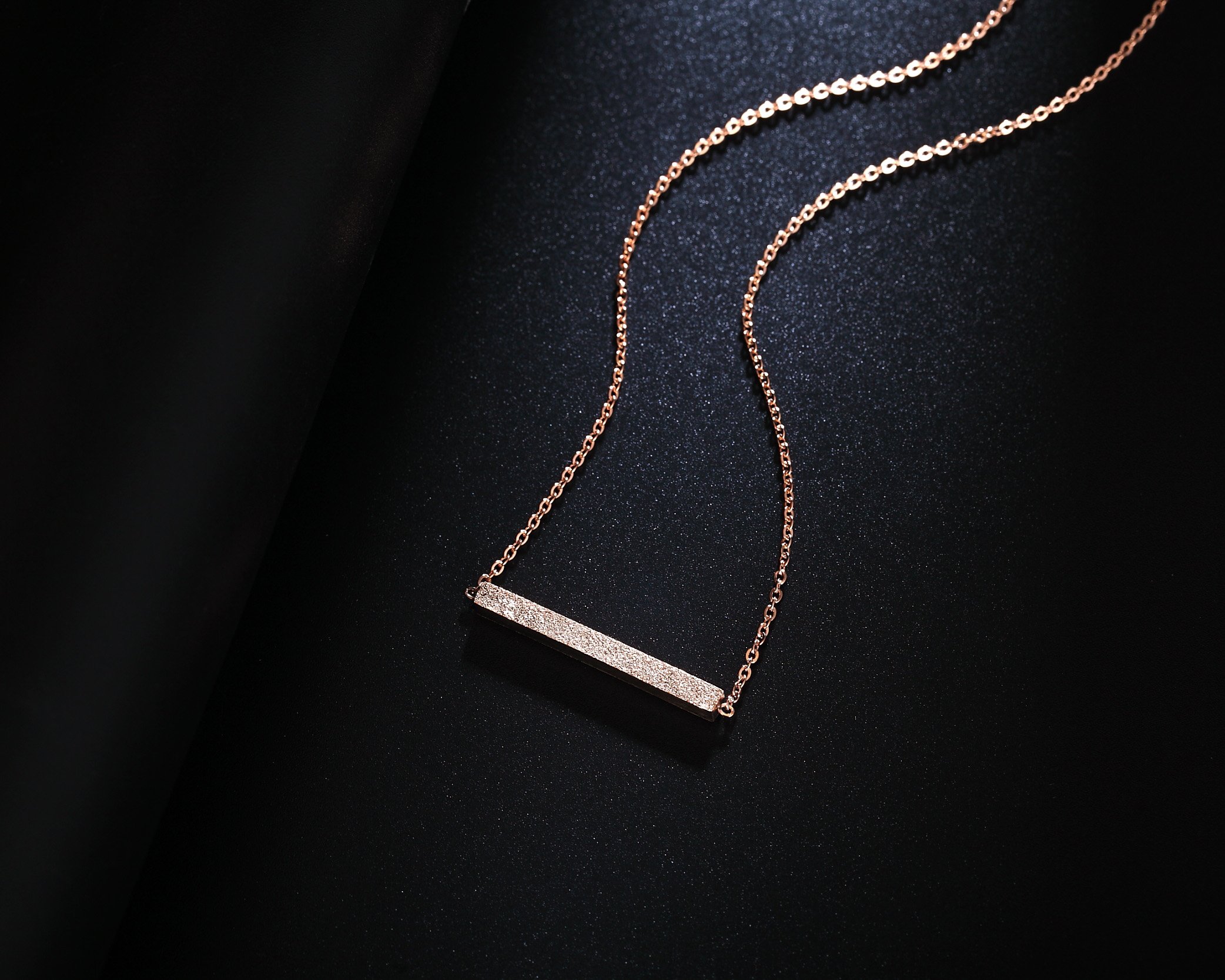 Minimalist Rose Gold Horizontal Bar Necklace for Women - Elegant Layering Jewelry for Everyday Wear, Date Night & Special Occasions