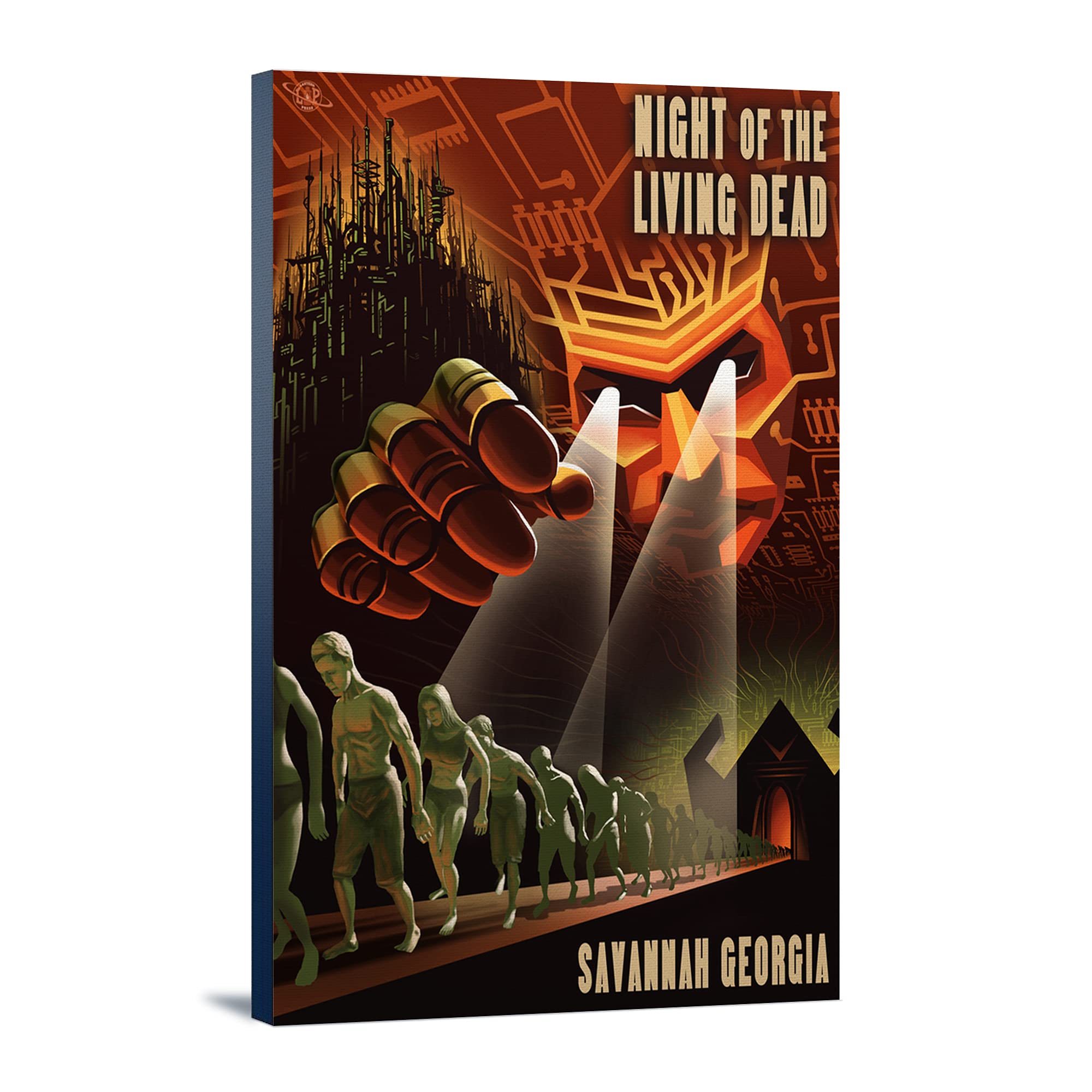 Savannah Georgia Night of the Living Dead 24x36 Gallery Wrapped Canvas Print - Horror Movie Wall Art for Living Room, Bedroom & Home Theater Decor