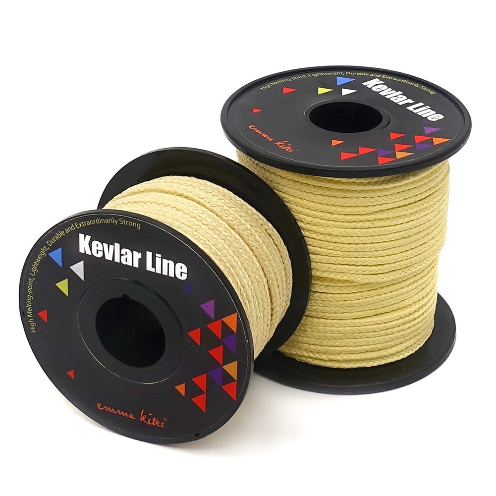 **Emma Kites 100% Kevlar Braided String - 100-2000lb High Strength Utility Cord | Abrasion & Flame Resistant Tactical Survival Rope | Fishing, Model Rockets, Kite Bridles, Camping & Outdoor Gear**    **Use Cases:** Ideal for fishing tackle, survival bracelets, trip lines, camping cordage, paracord projects, and outdoor adventures.