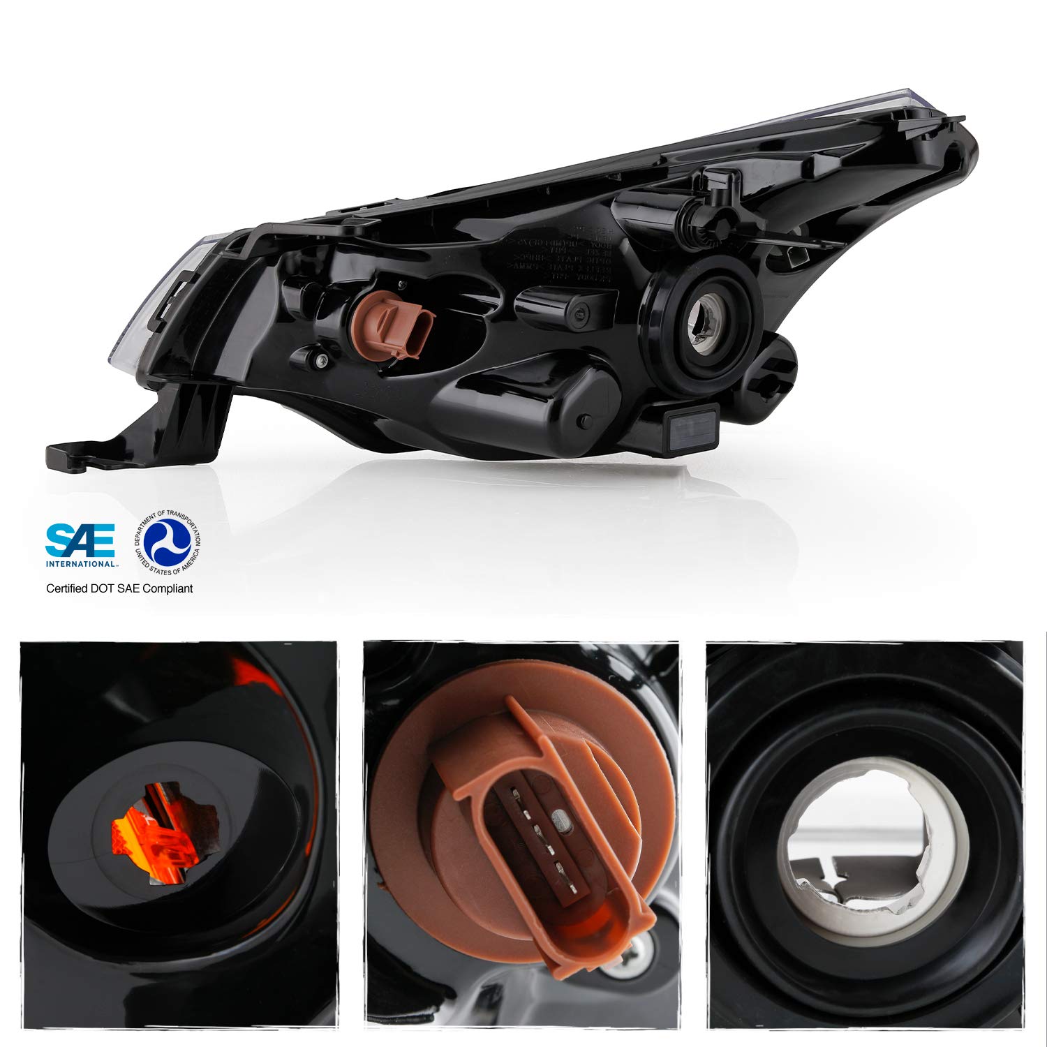 AKKON OEM Style Headlights Replacement for 2008-2011 Ford Focus - Right Passenger Side - Perfect for Night Driving & Auto Restoration Projects