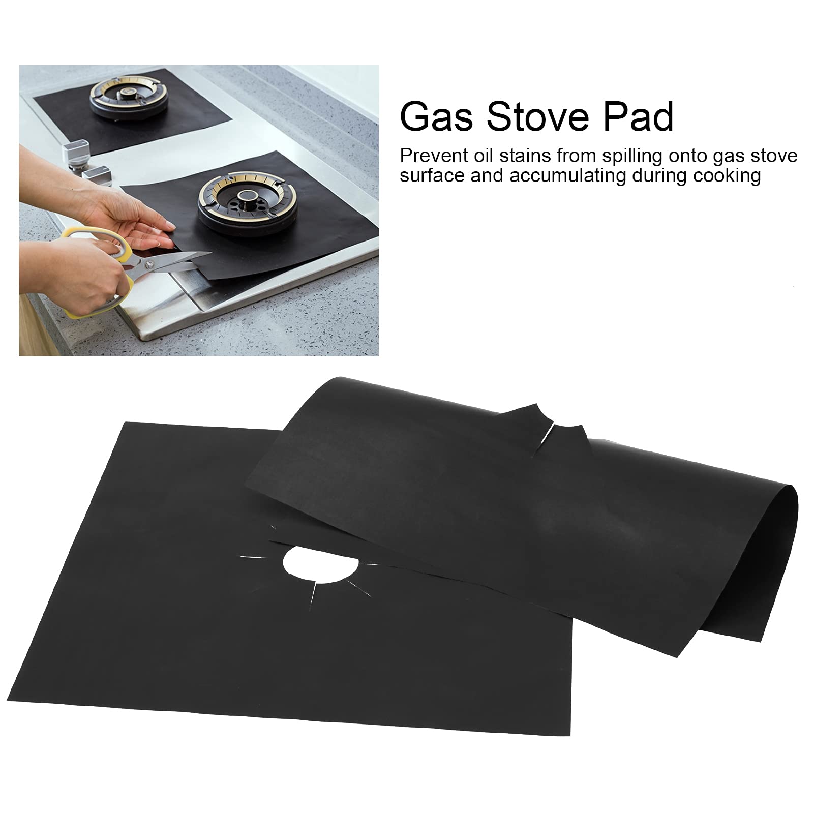 TOPINCN Reusable Gas Stove Cover Mat - Heat Resistant Stovetop Protector for Gas Cooktops, Non-Slip Cookware Accessory & Kitchen Tool (Black) | Perfect for Cooking, Baking & Protecting Your Gas Range from Spills & Scratches