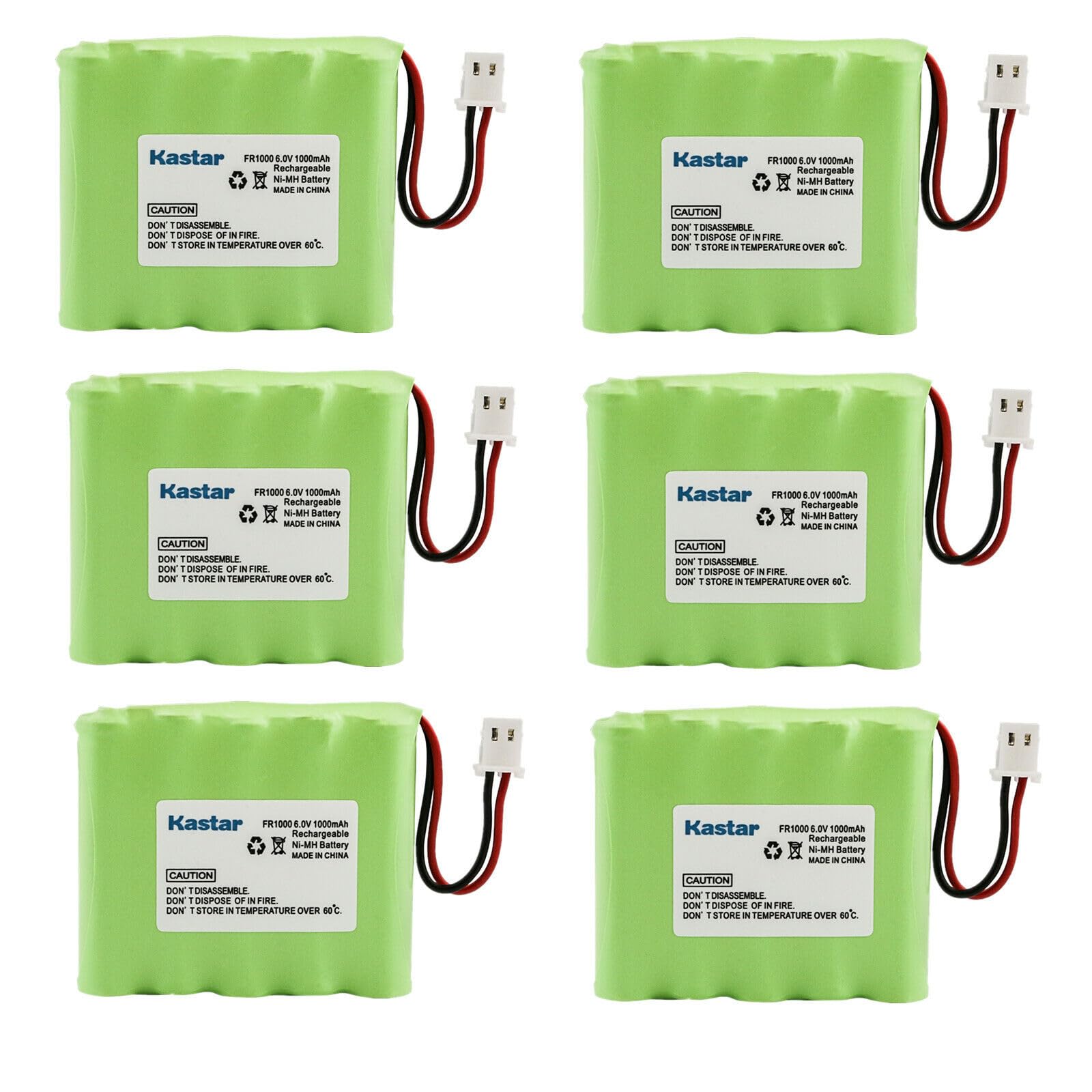 Kastar 6-Pack 6.0V 1000mAh Ni-MH Rechargeable Batteries - Compatible with Eton FR1000, Video Link Radio 1000, Eton FRS/GMRS Radios - Perfect for Emergency Radios, Power Outages & Outdoor Adventures