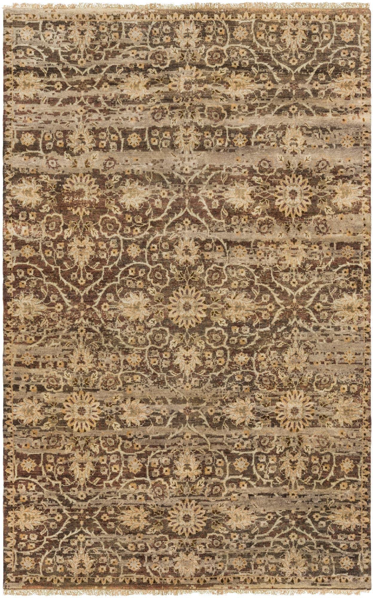 Premium Wool Area Rug 2x3 Feet - Mark&Day Ravenna Traditional Dark Brown Carpet for Living Room, Bedroom, Kitchen | Soft & Durable Floor Mat for Home Decor, Office, Entryway (2' x 3')
