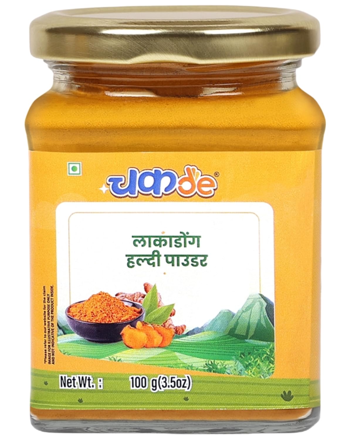 Premium Lakadong Turmeric Powder (100g) - High Curcumin Content, Organic & Pure - Glass Jar Packaging - Sourced from Meghalaya Hills - Ideal for Golden Milk, Cooking & Skincare